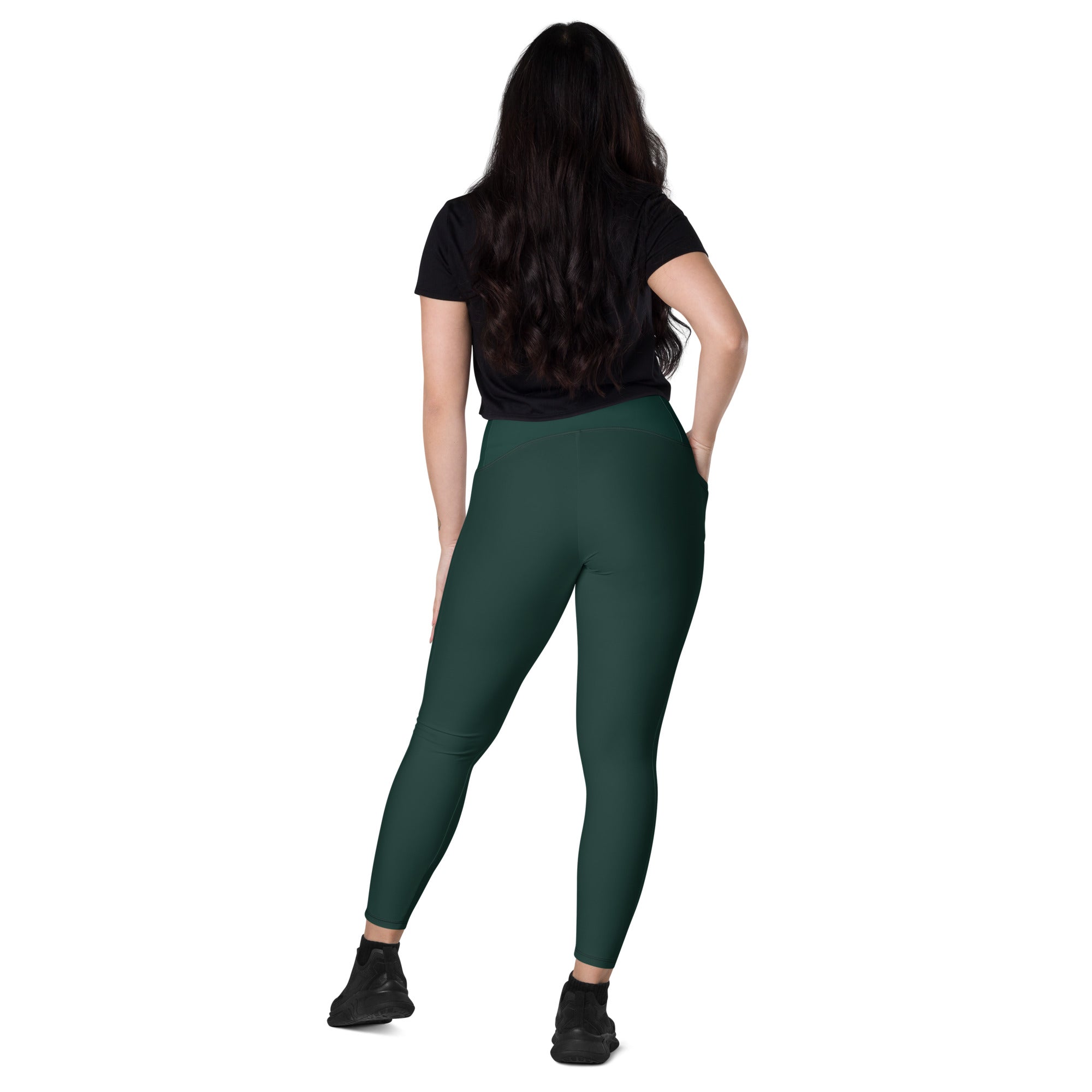 Women's-high-waisted-green-leggings-with-pockets