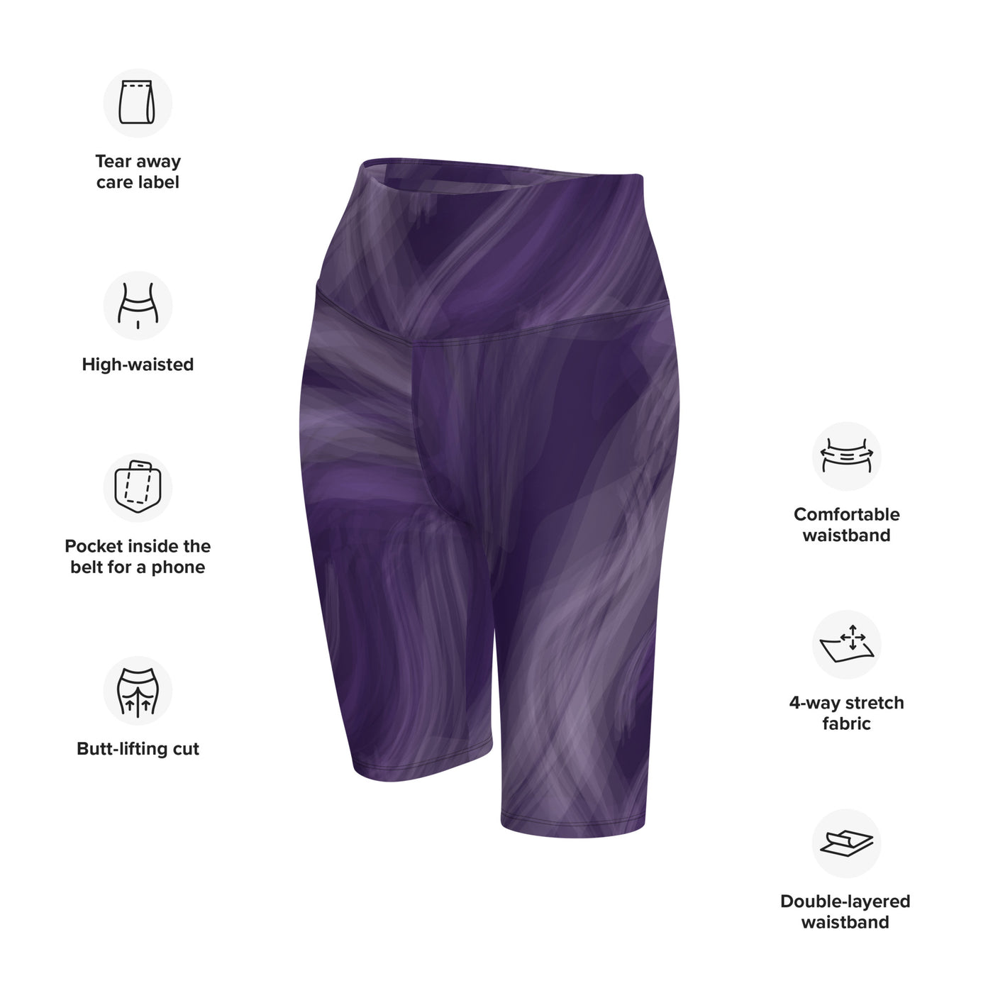 Amethyst Muse Biker Shorts: Comfortable & Stylish