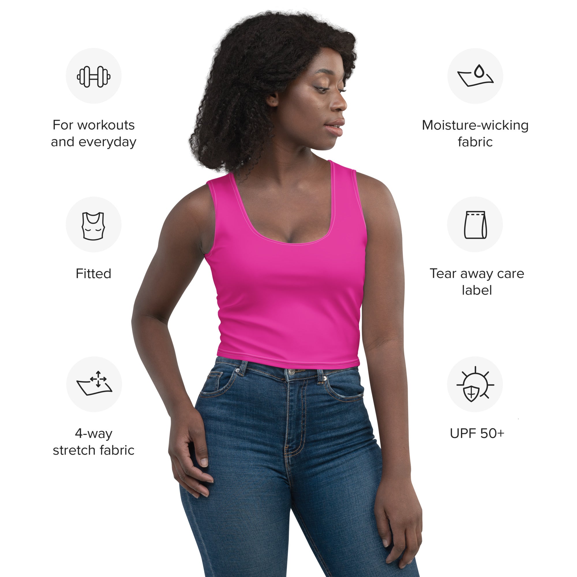 Women's-moisture-wicking-pink-crop-top