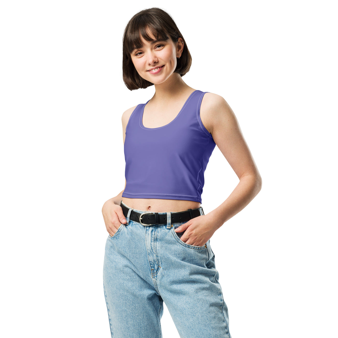 Women's-moisture-wicking-purple-crop-top