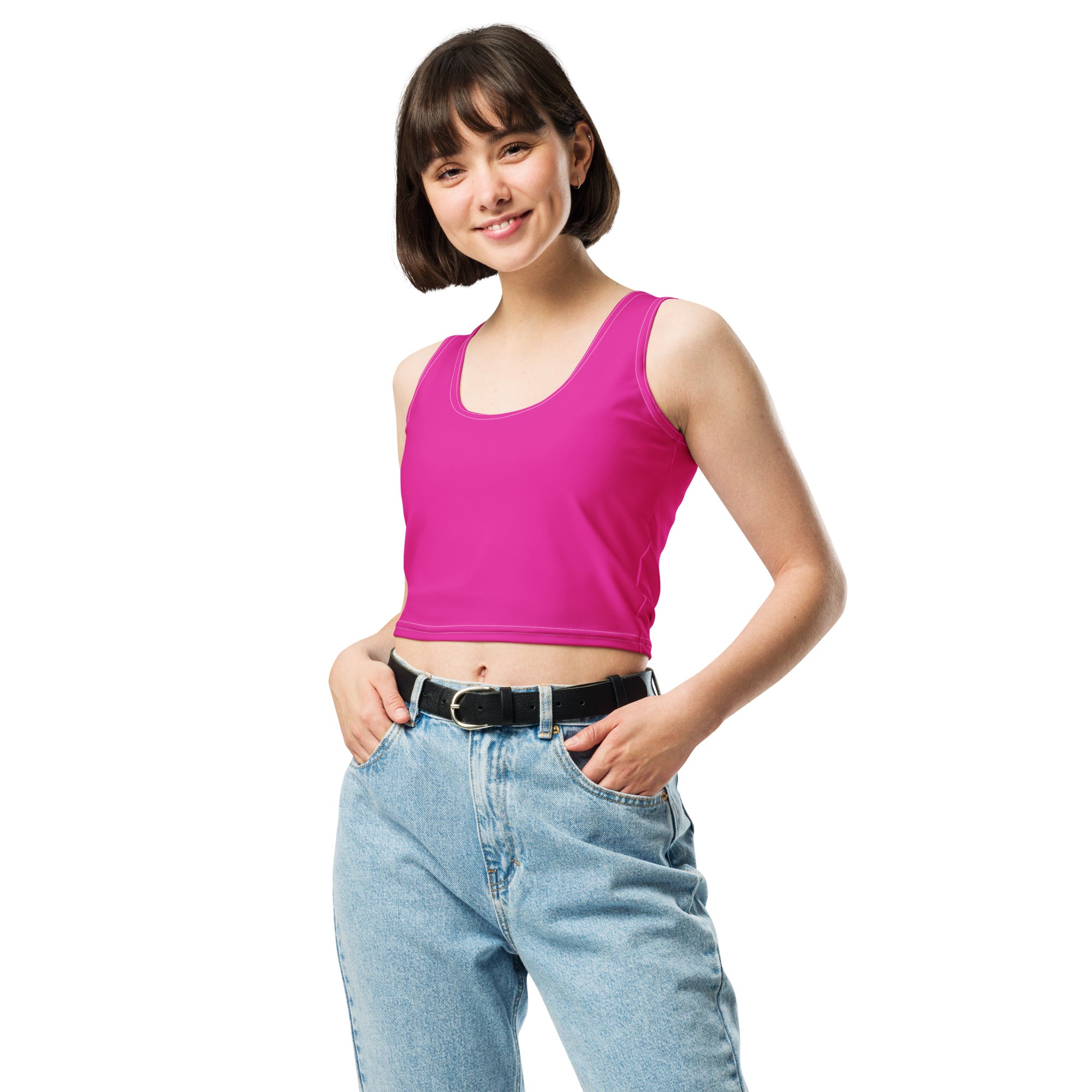 Women's-moisture-wicking-pink-crop-top