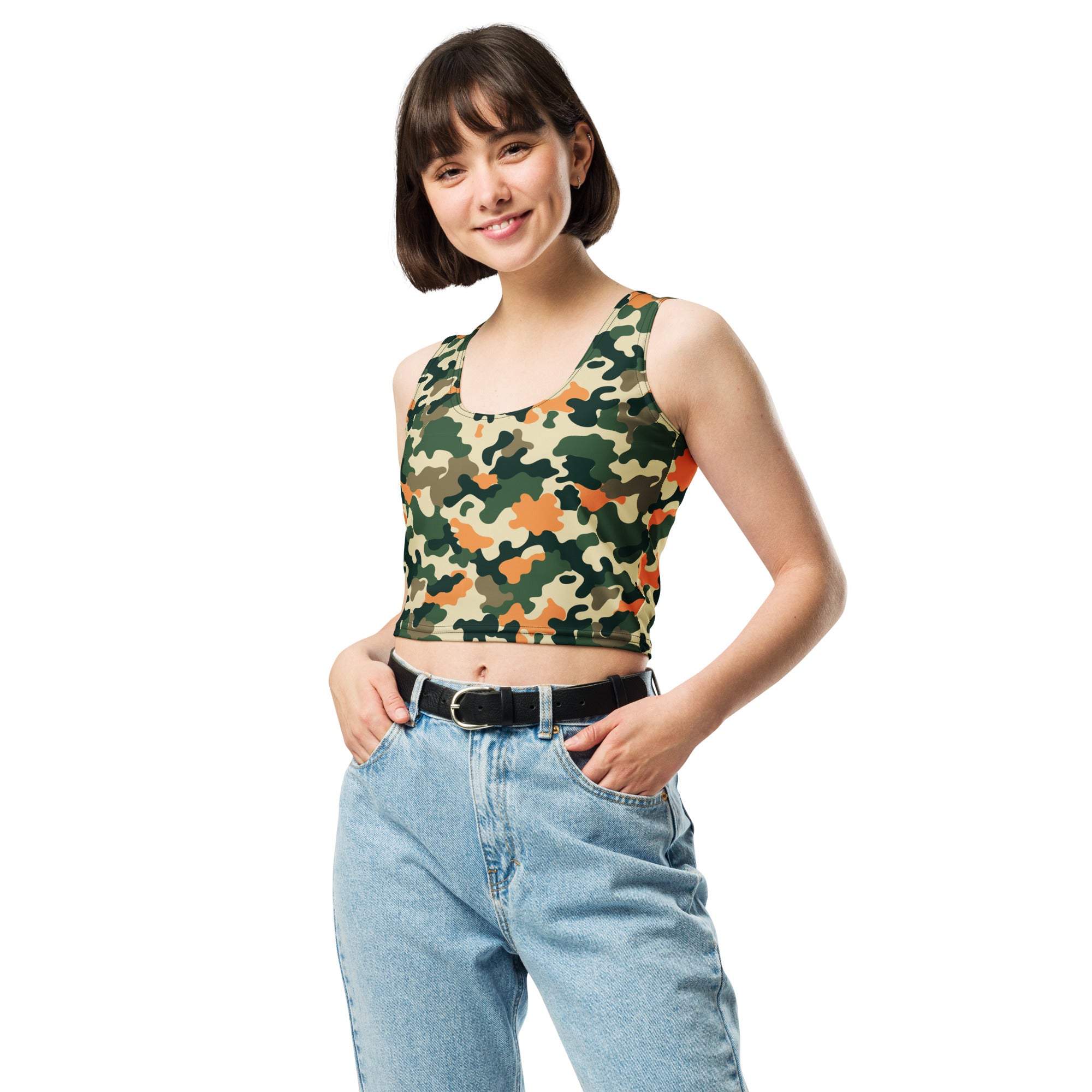 Women's-moisture-wicking-camo-crop-top