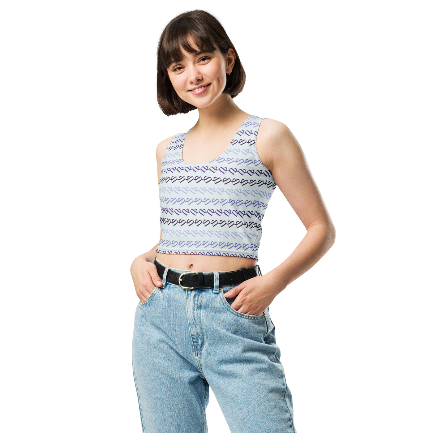 Women's-moisture-wicking-purple-heart-crop-top