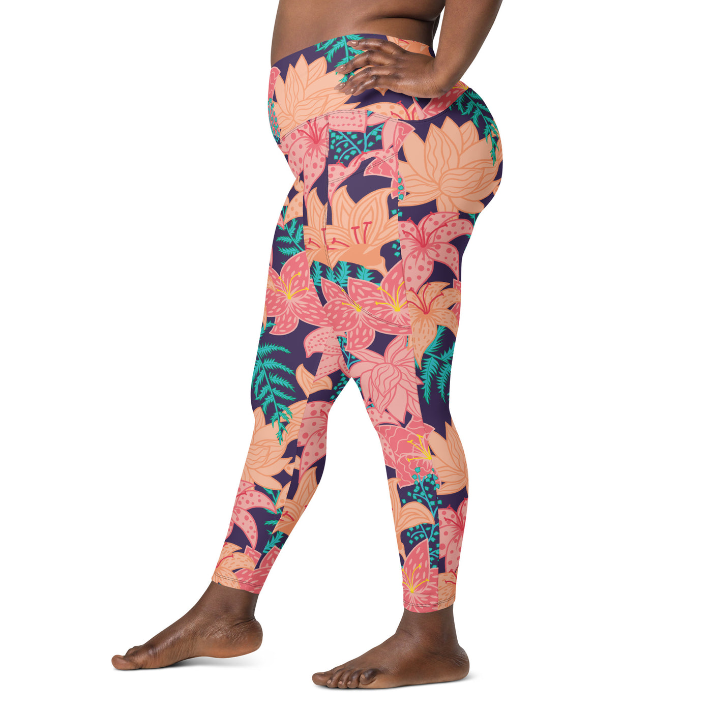 Island Nectar Plus Size Crossover Leggings with Pockets