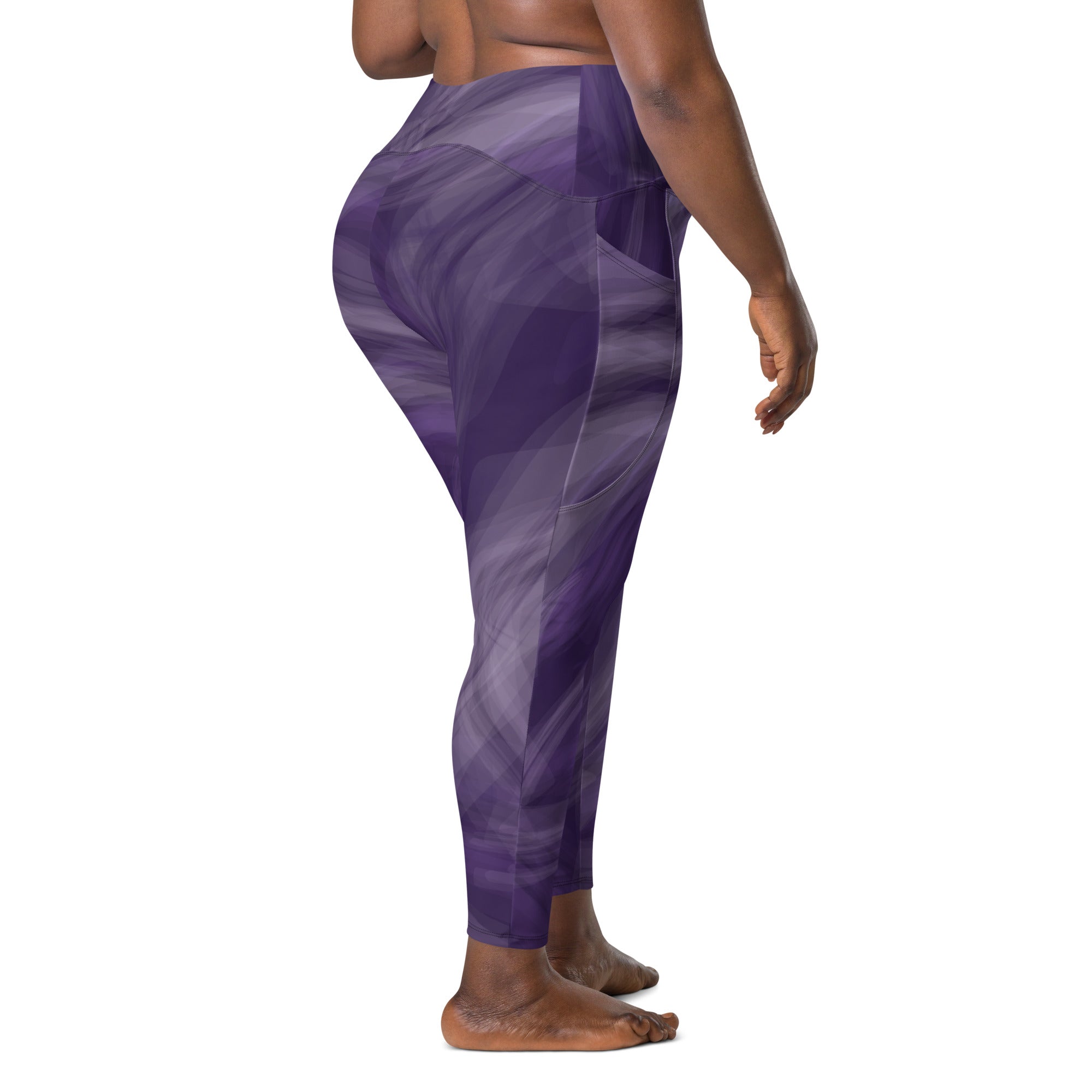 Amethyst Muse Plus Size Crossover Leggings with Pockets