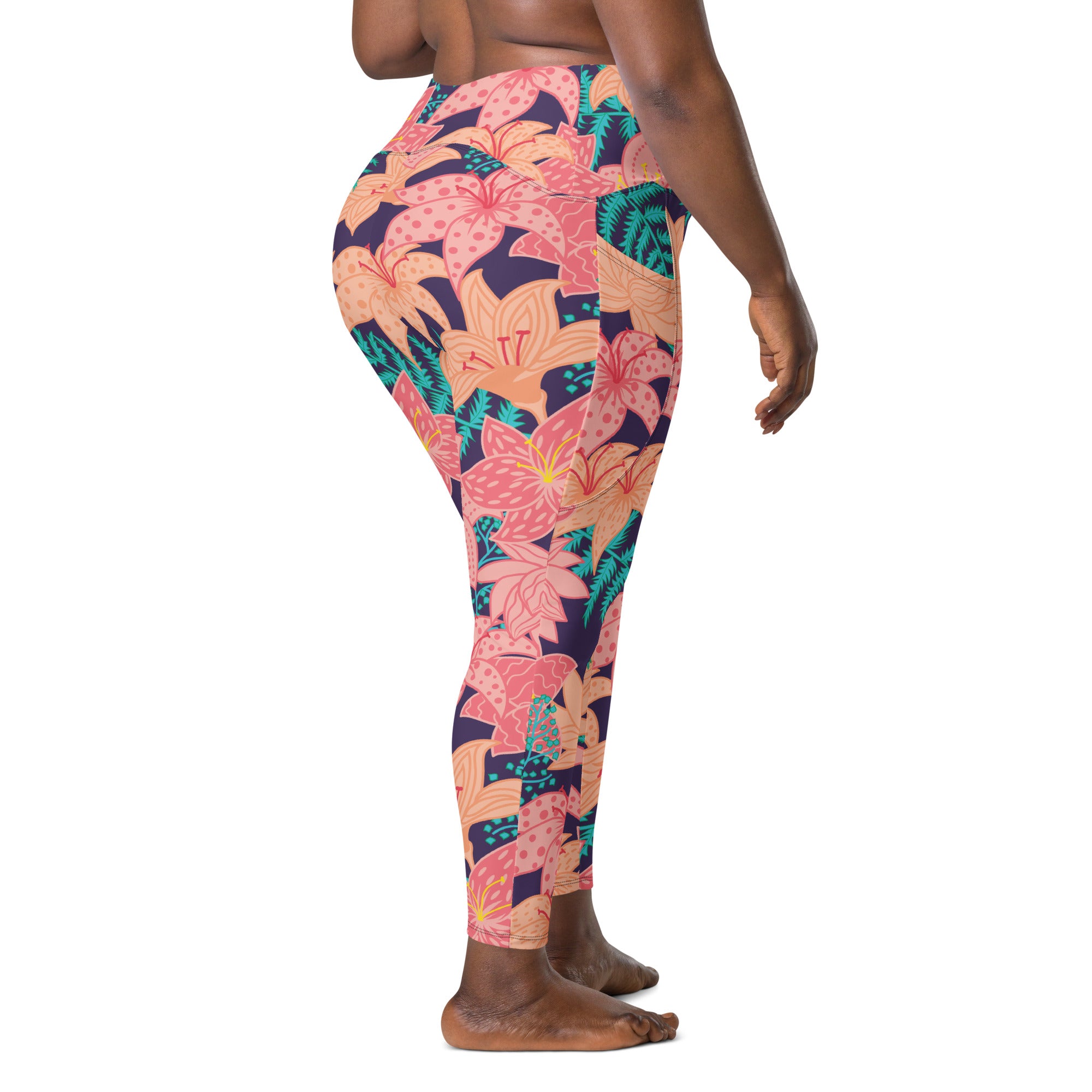 Island Nectar Plus Size Crossover Leggings with Pockets