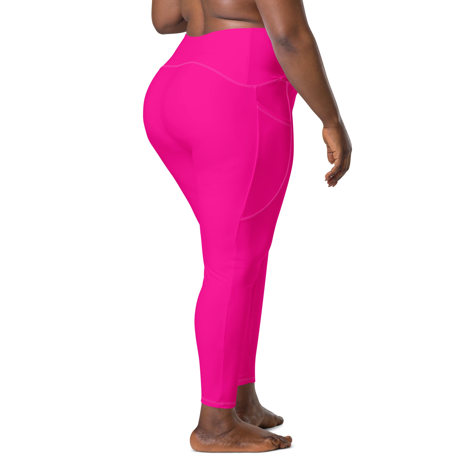 Pink Paradise Plus Size Crossover Leggings with Pockets