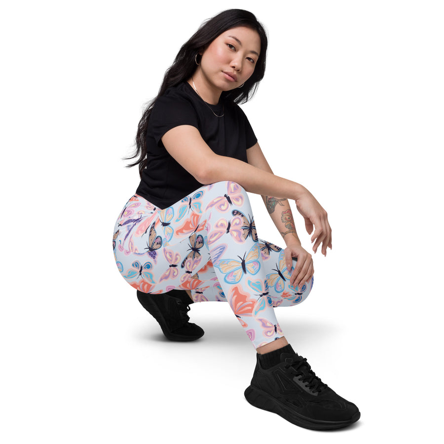 Women's-high high-waisted-butterfly-crossover-leggings-with-pockets