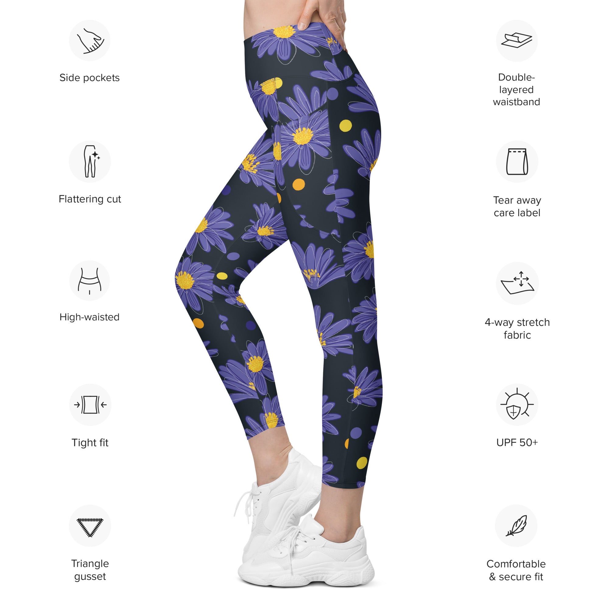 Women's-high-waisted-black-floral-leggings-with-pockets