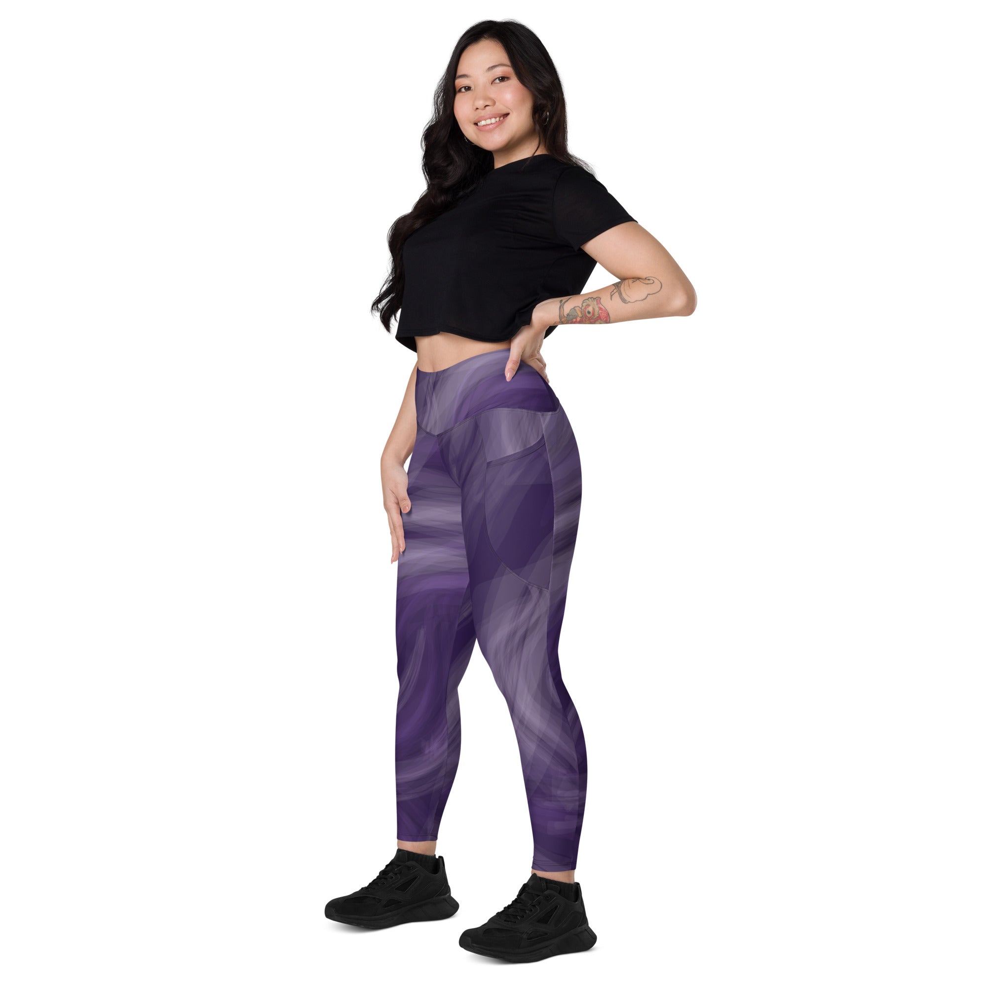 Women's-high-waisted-amethyst-swirl-leggings-with-pockets