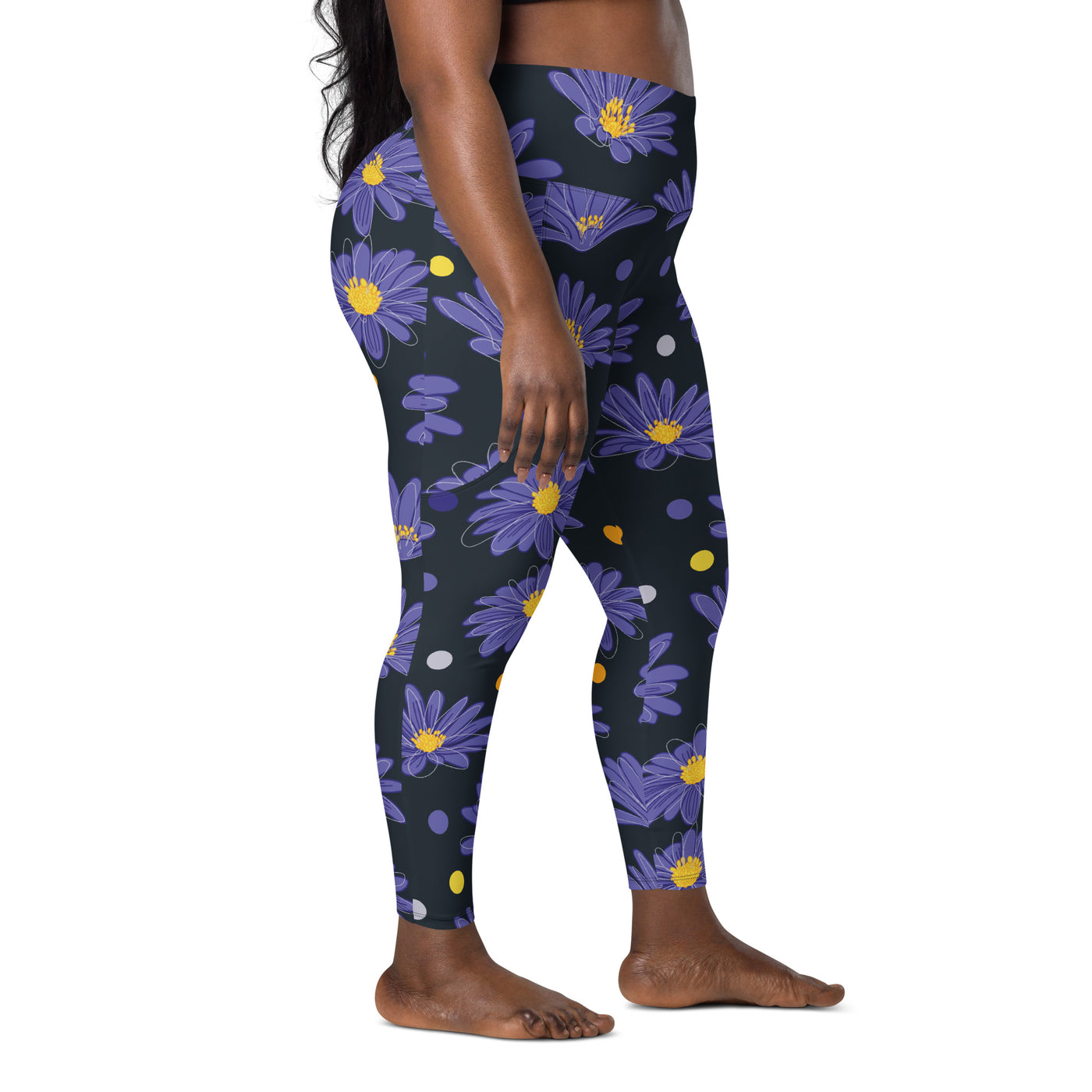 Women's-high-waisted-black-floral-leggings-with-pockets