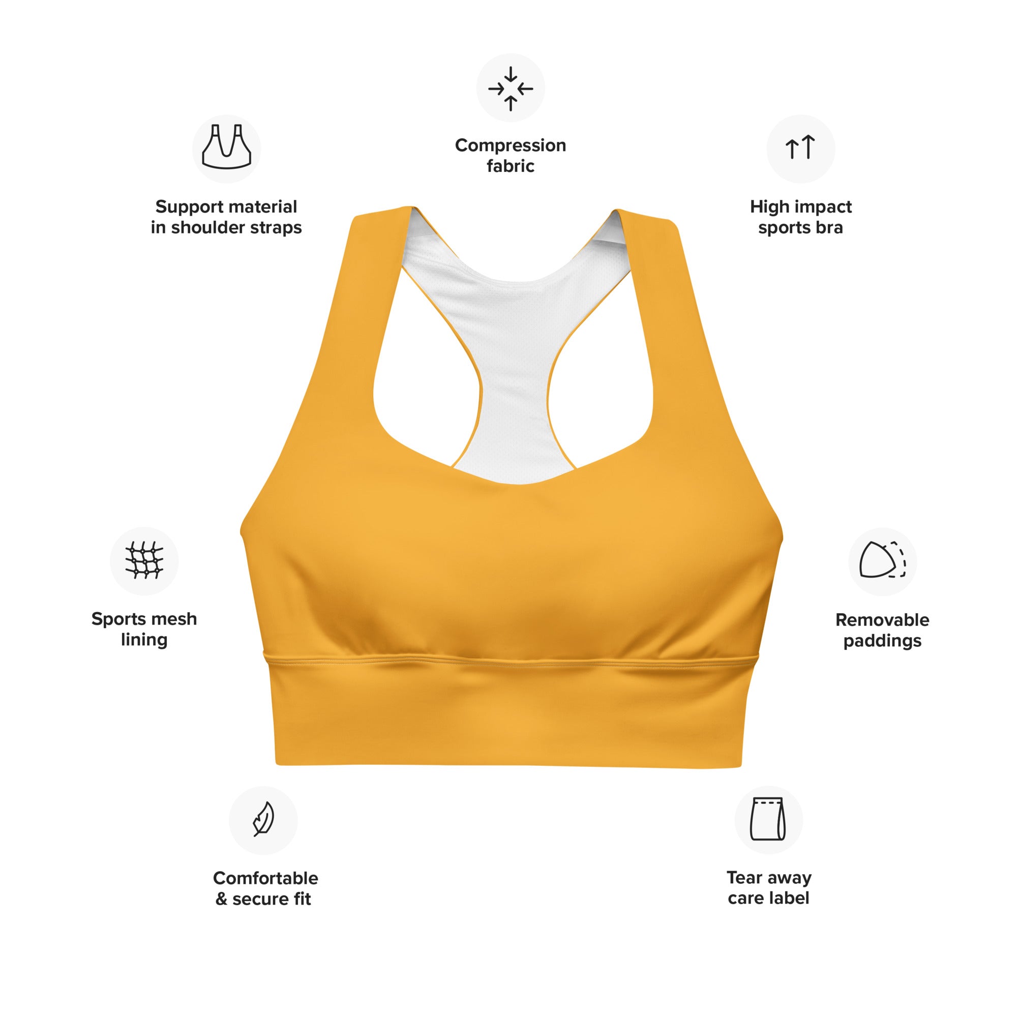 Women's-maximum-support-yellow-sports-bra