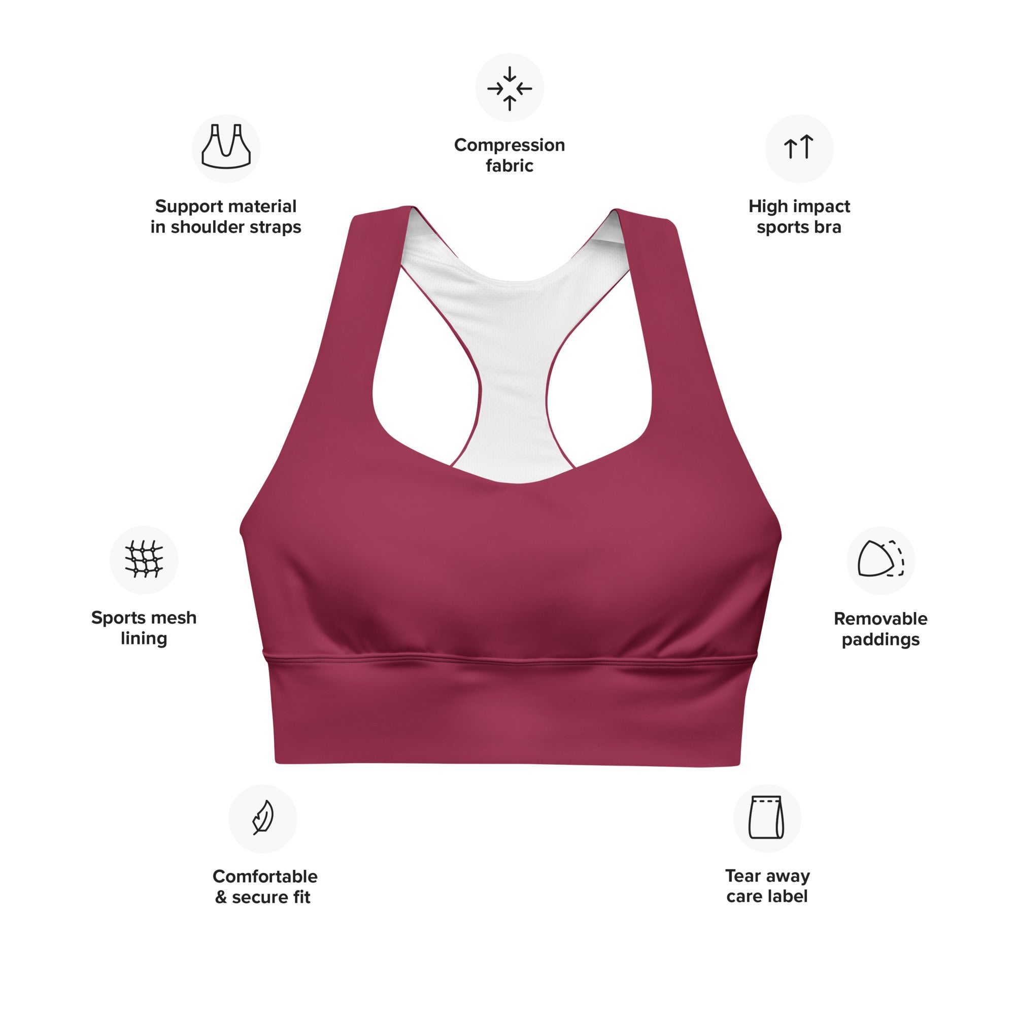 Women's-maximum-support-red-sports-bra 