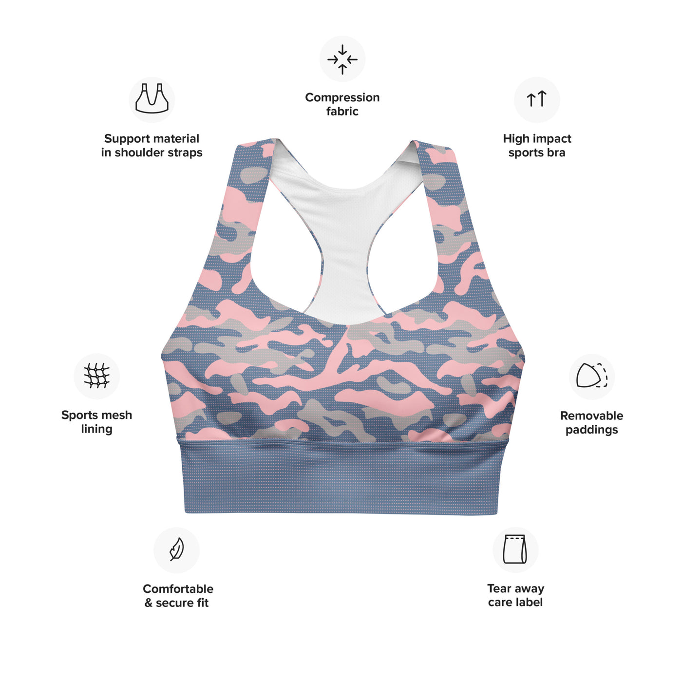 Women's-maximum-support-pink-camo-sports-bra