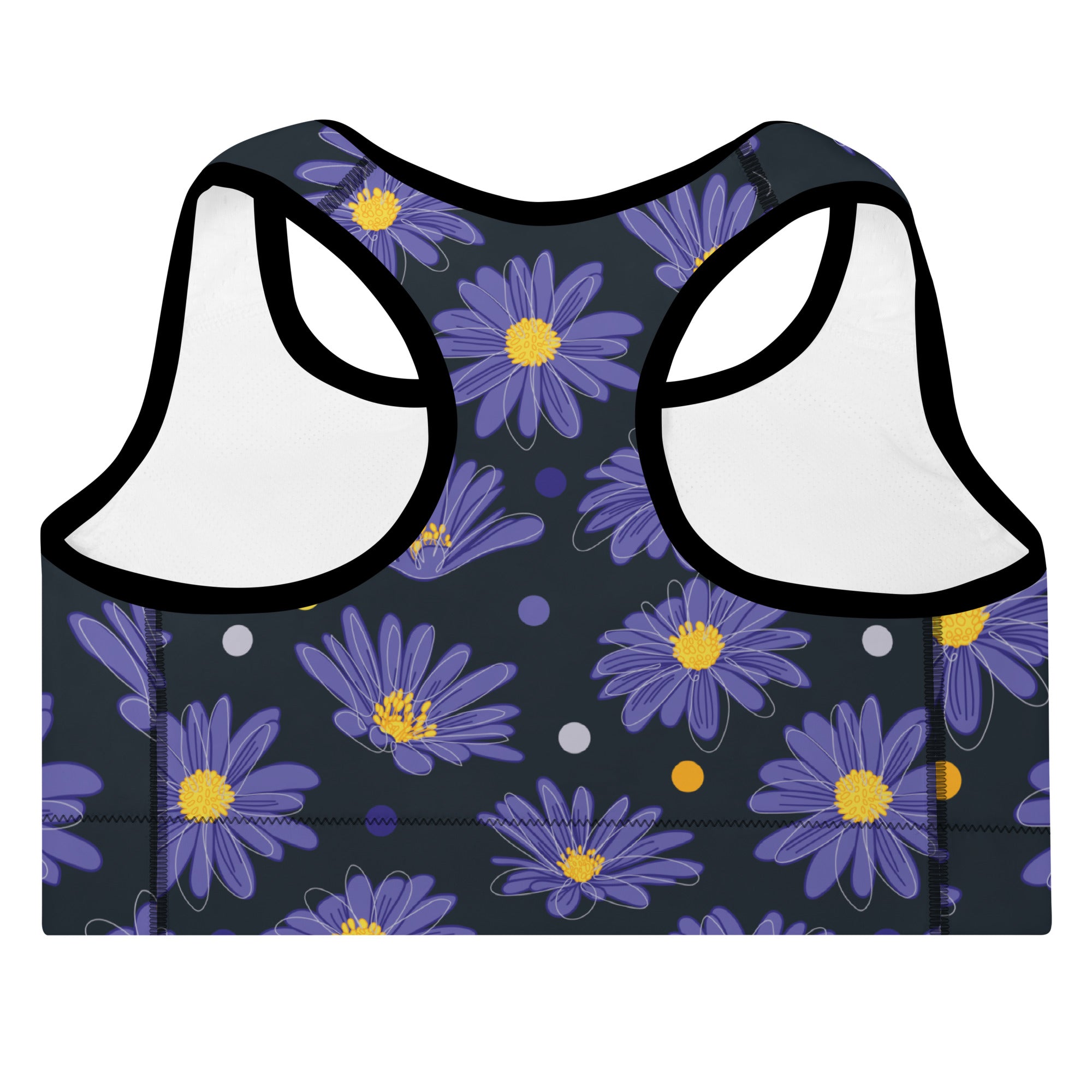 Women's-medium-support-black-floral-sports-bra