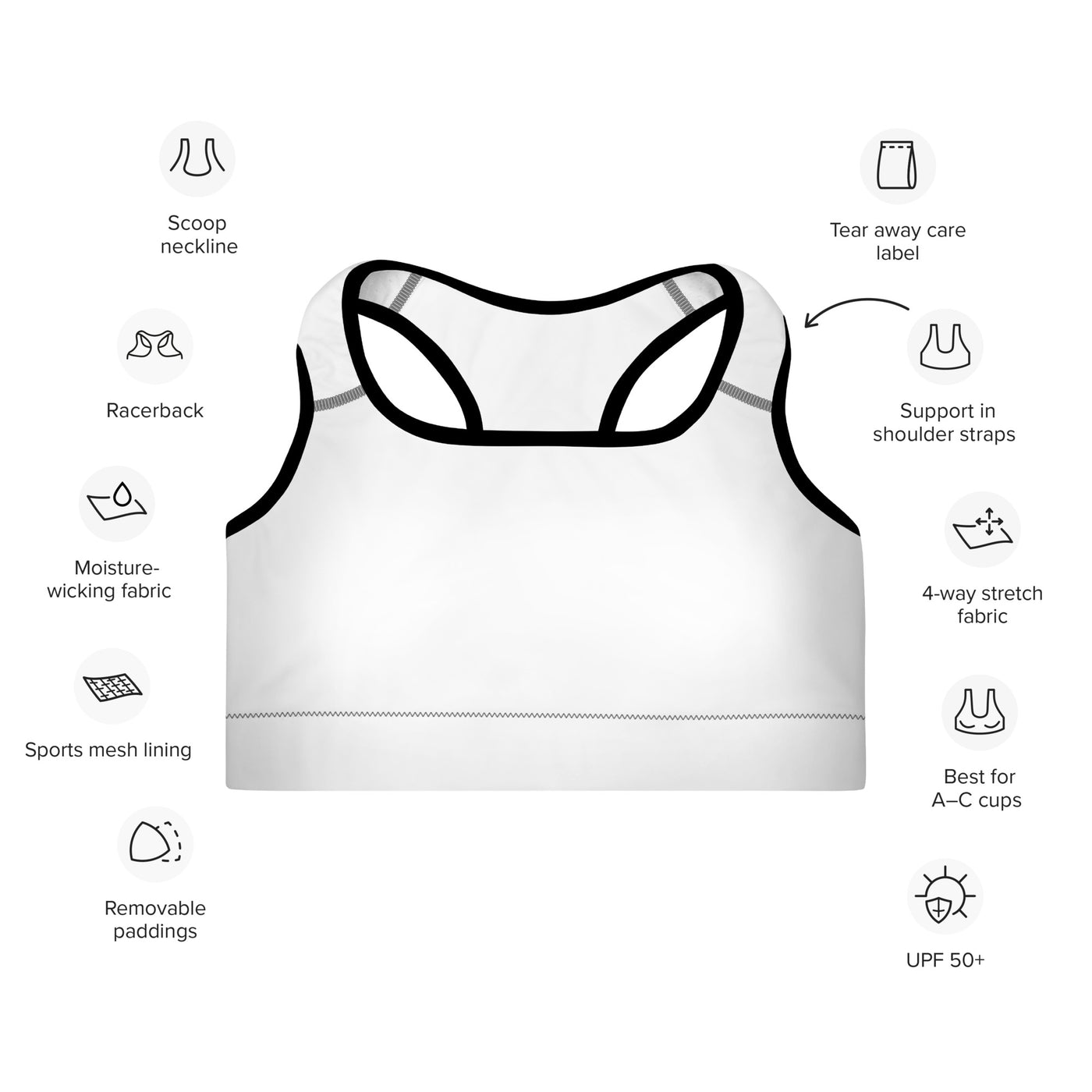 Women's-medium-support-white-sports-bra