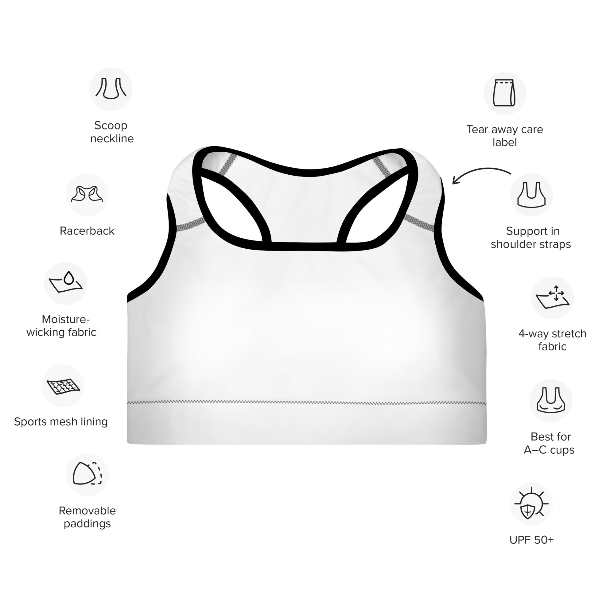 Women's-medium-support-white-sports-bra