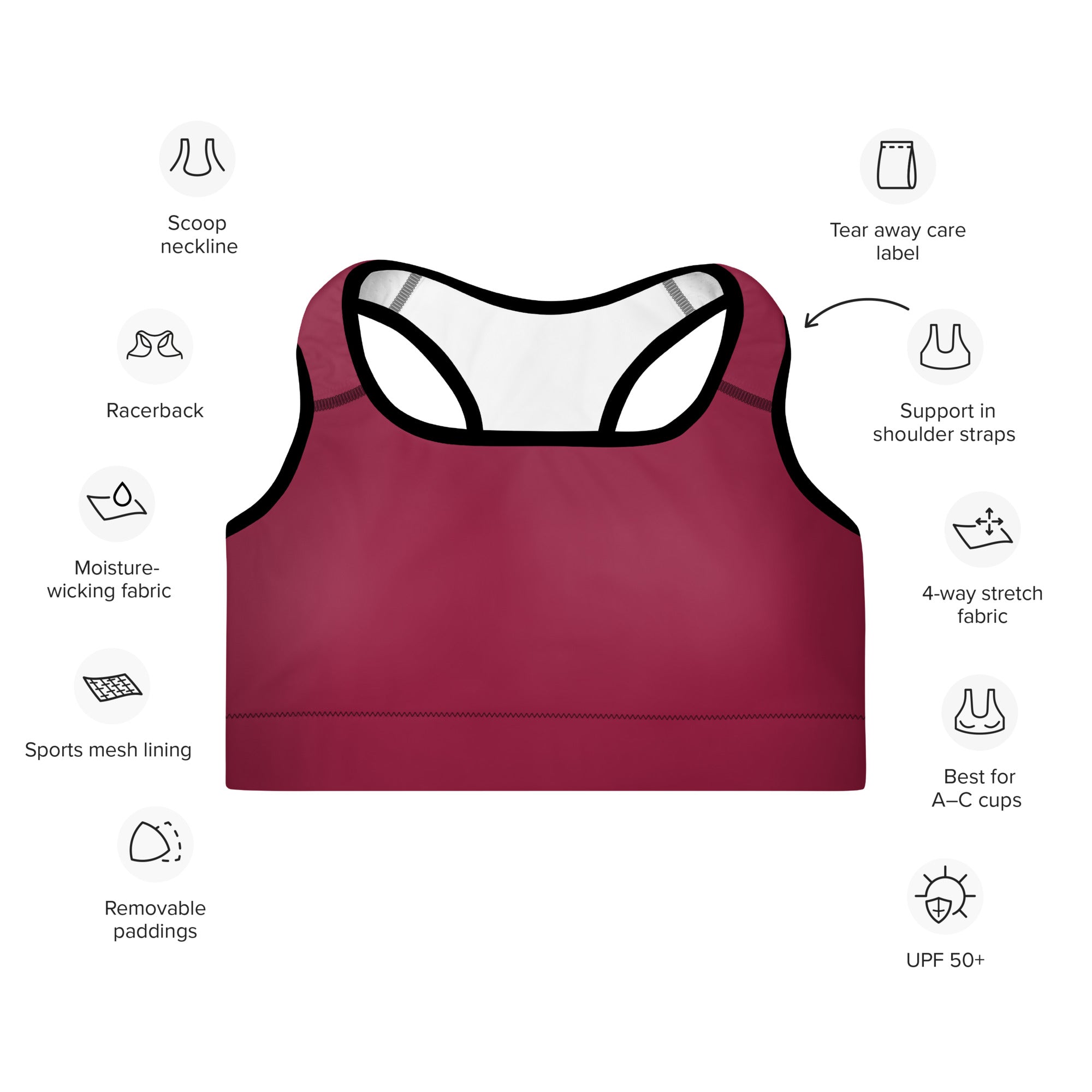 Women's-medium-support-red-sports-bra 