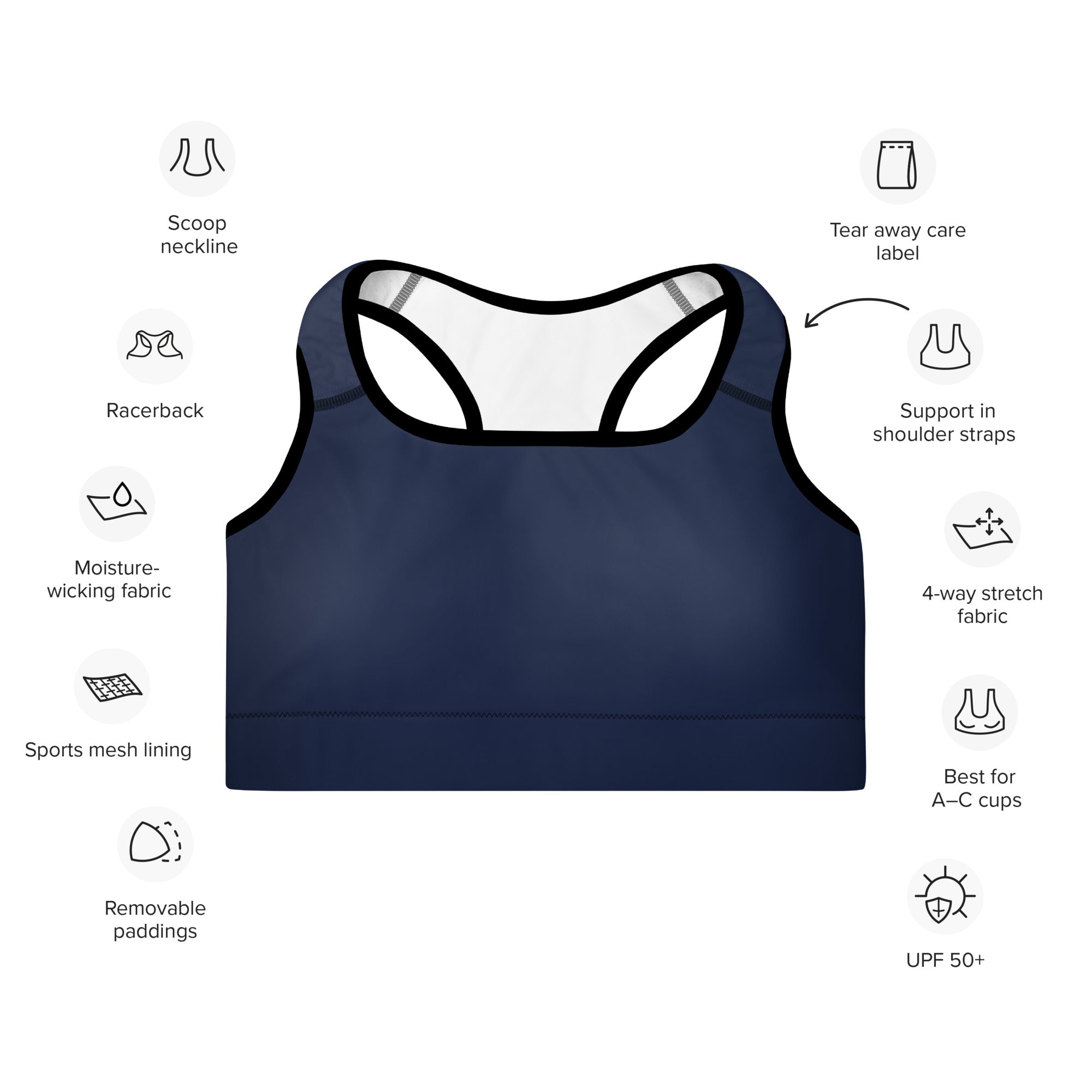 Women's-medium-support-navy-blue-sports-bra