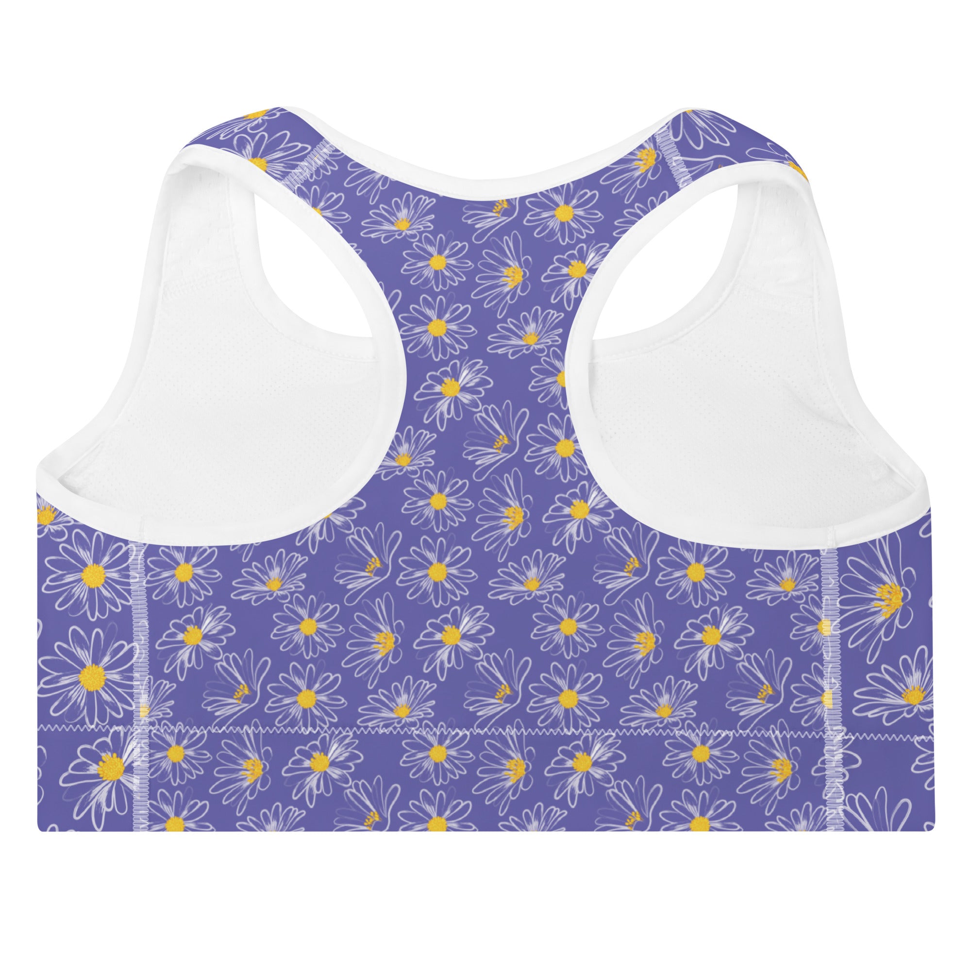 Women's-medium-support-purple-floral-sports-bra