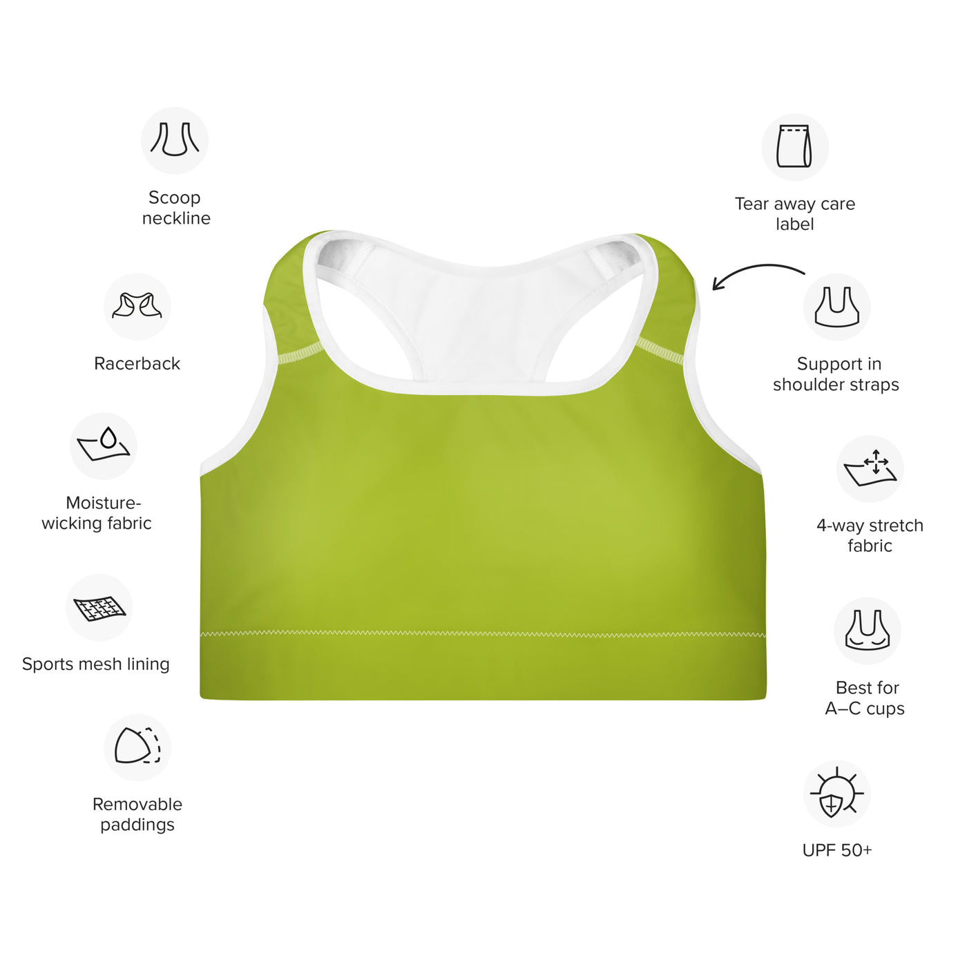 Women's-medium-support-green-sports-bra