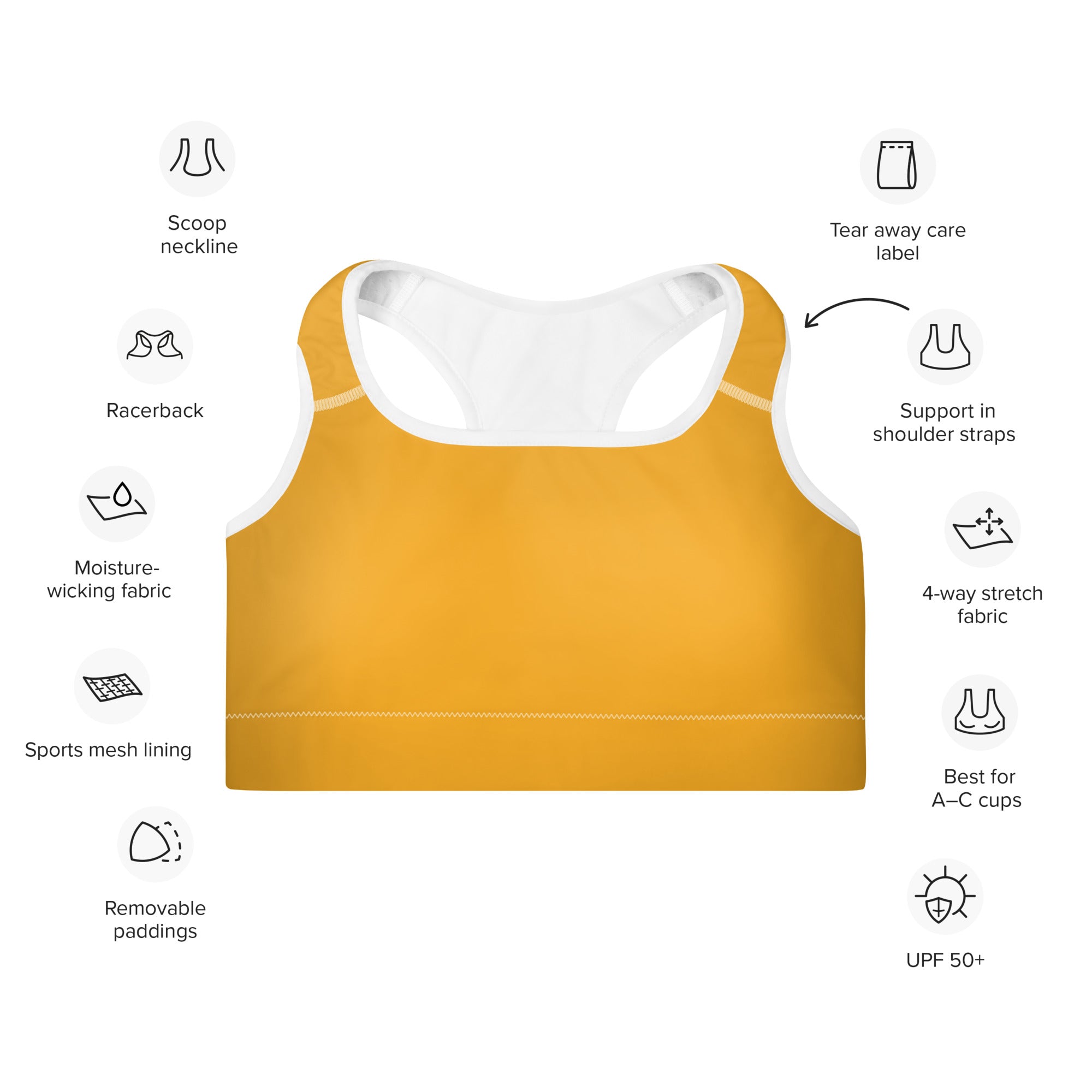 Women's-medium-support-yellow-sports-bra