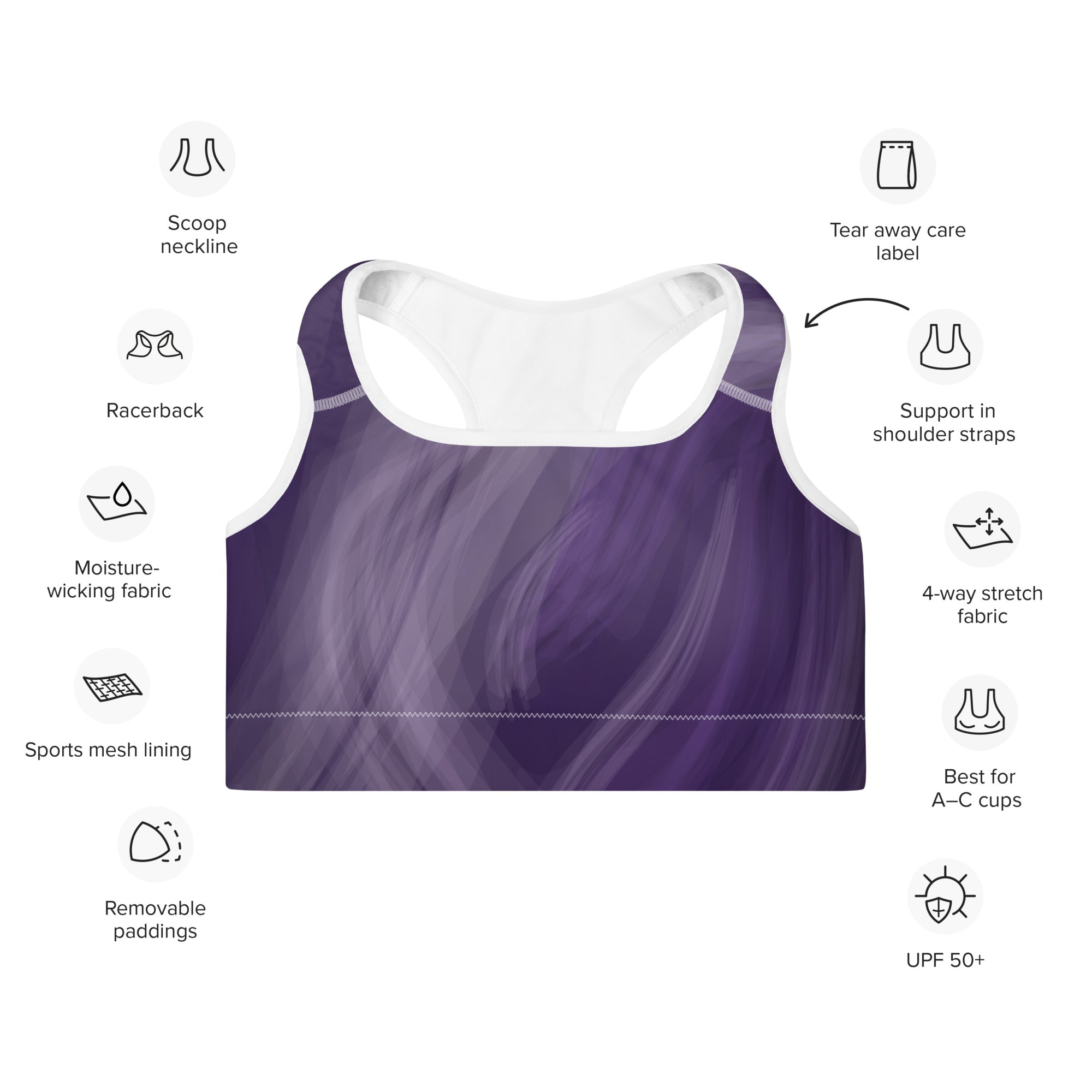 Women's-medium-support-amethyst-swirl-sports-bra