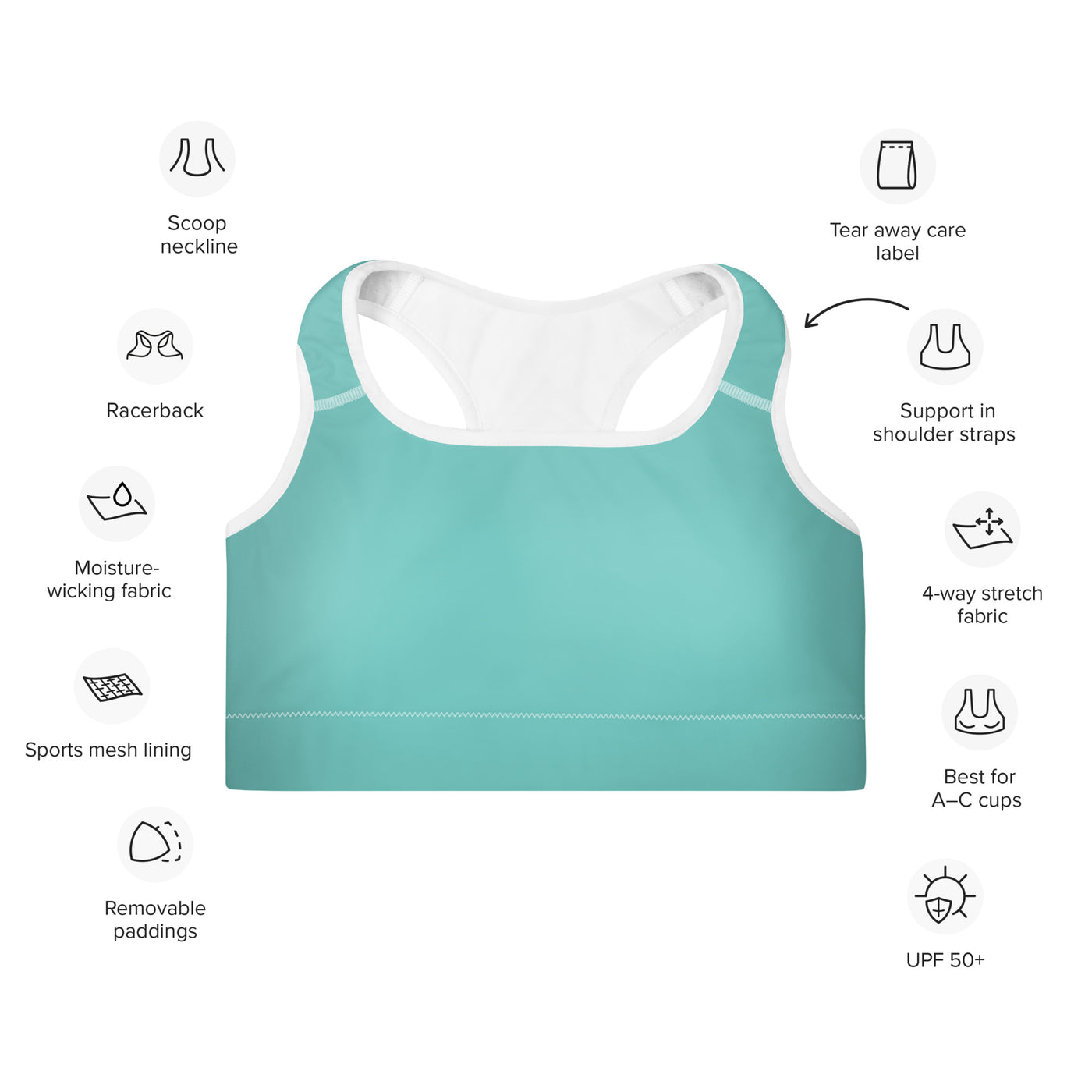 Women's-medium-support-teal-sports-bra