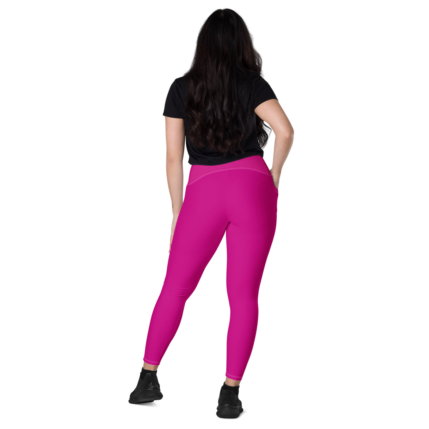 Women's-high-waisted-pink-crossover-leggings-with-pockets