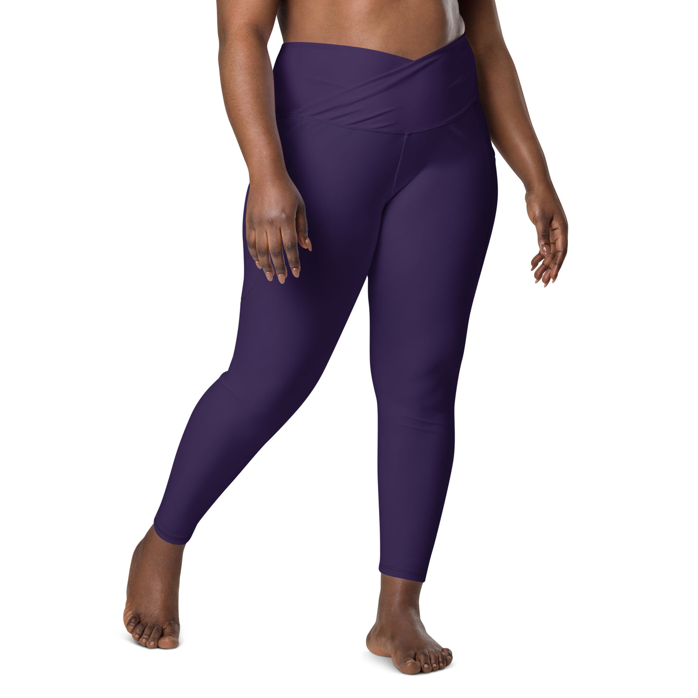 Twilight Plum Plus Size Crossover Leggings with Pockets