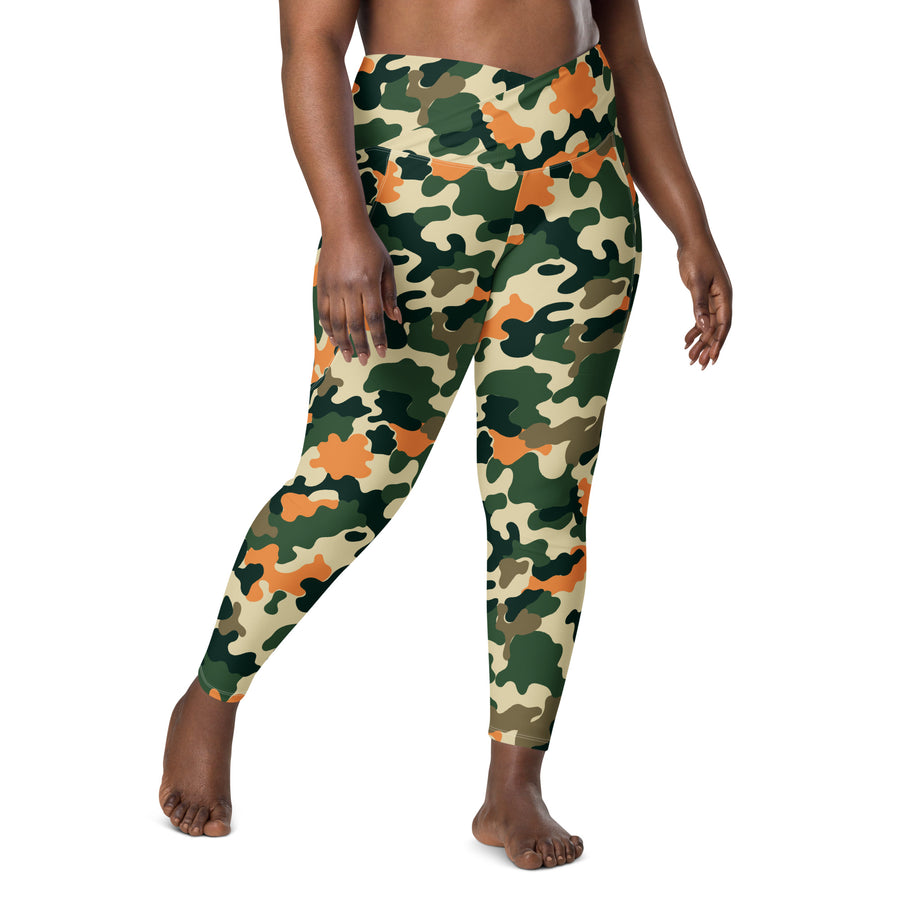 Women's-high-waisted-camo-crossover-leggings-with-pockets