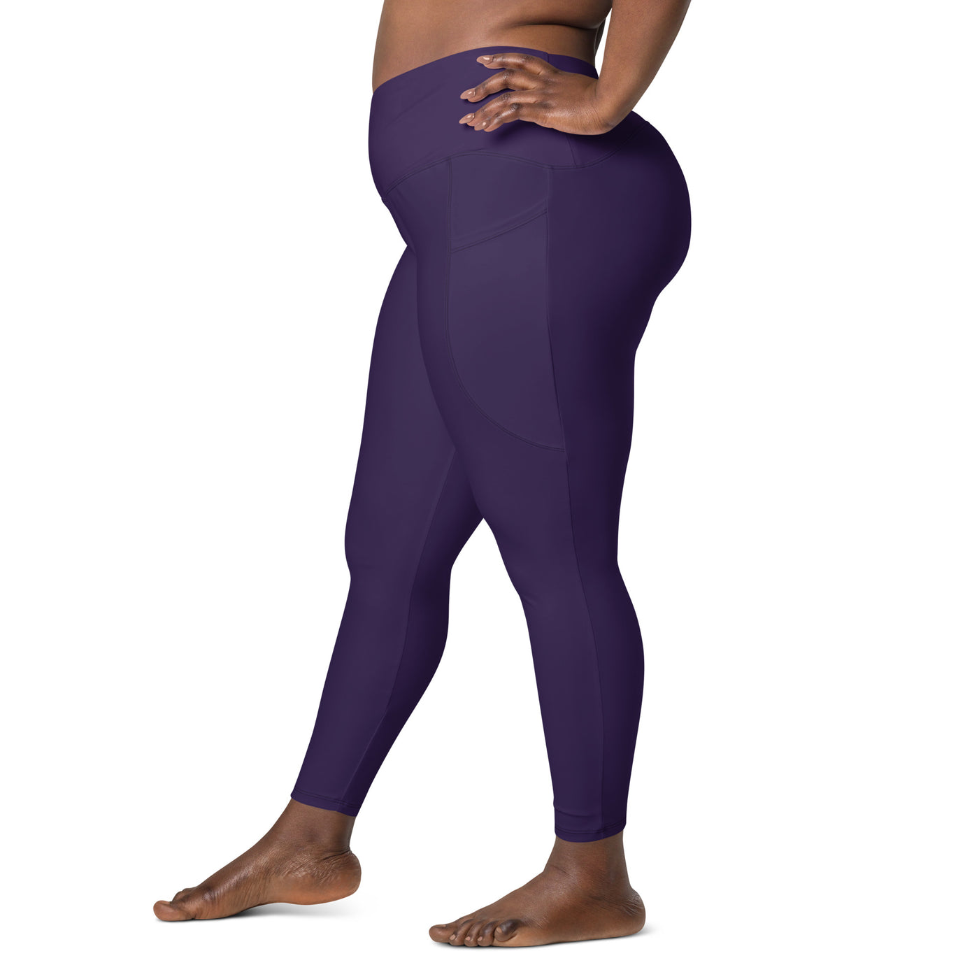 Twilight Plum Plus Size Crossover Leggings with Pockets