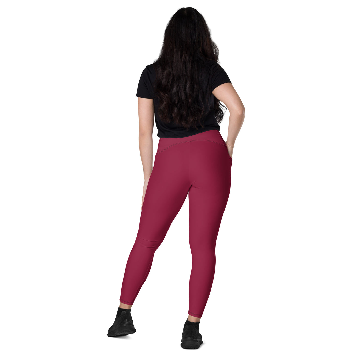 Women's-high-waisted-red-leggings-with-pockets