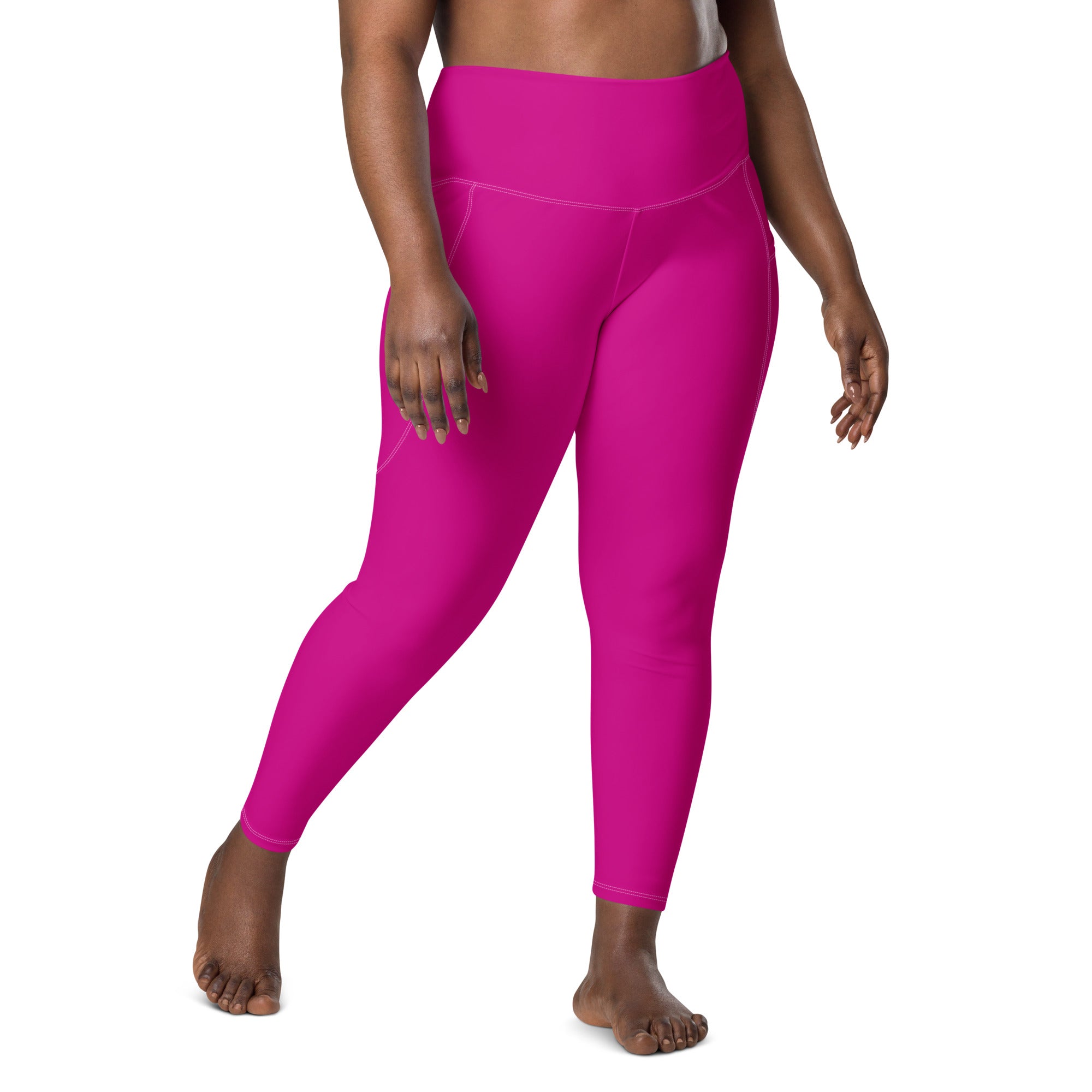 Women's-high-waisted-pink-leggings-with-pockets