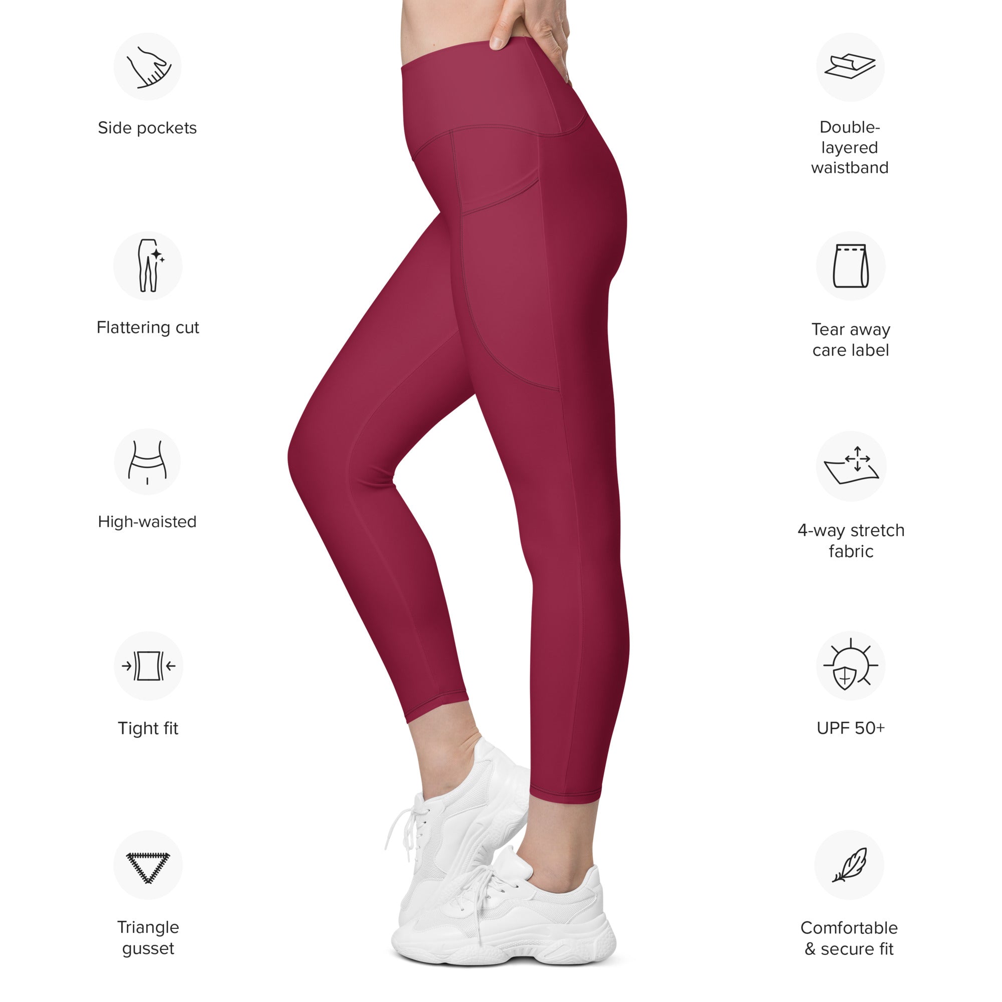 Women's-high-waisted-red-leggings-with-pockets