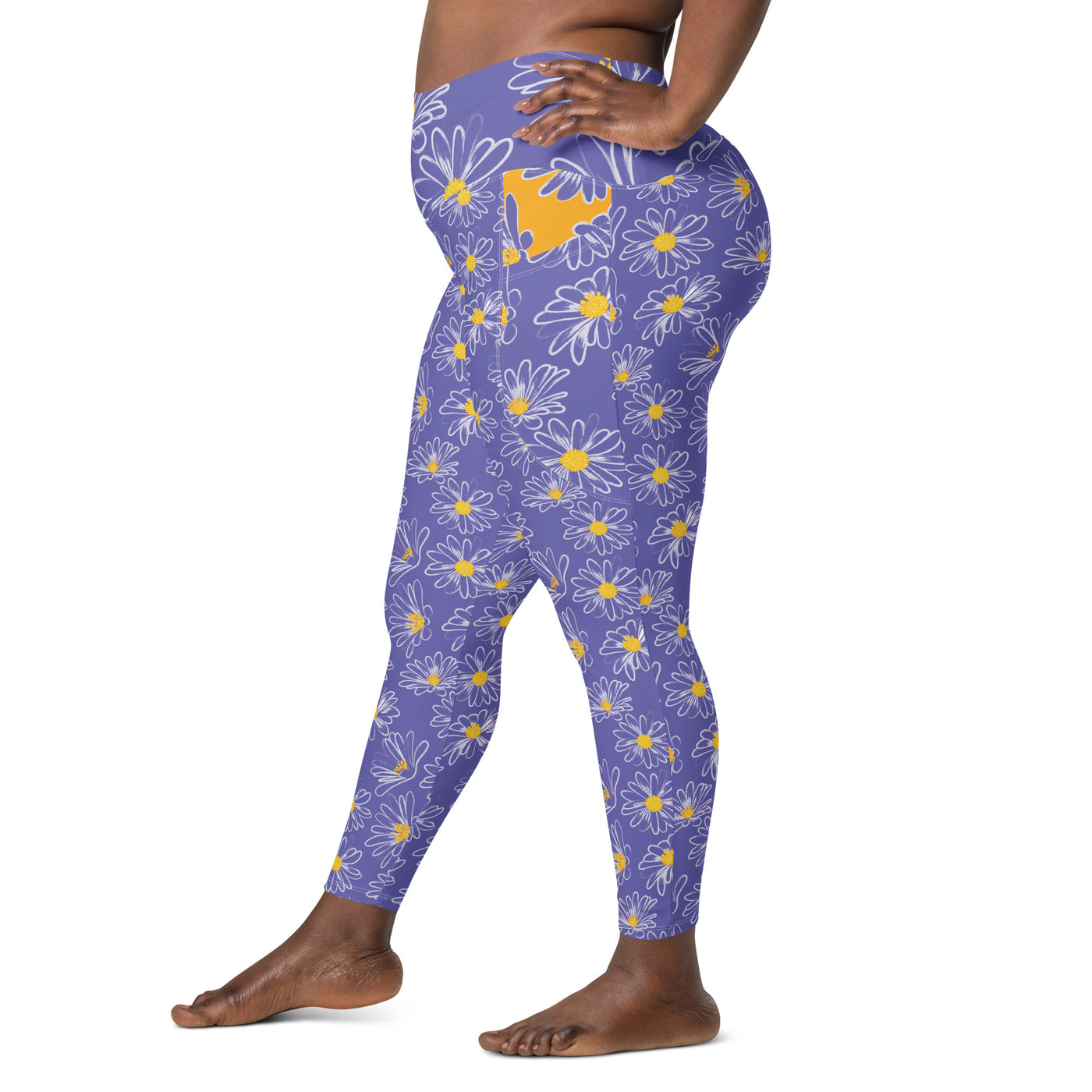 Women's-high-waisted-purple-floral-leggings-with-pockets