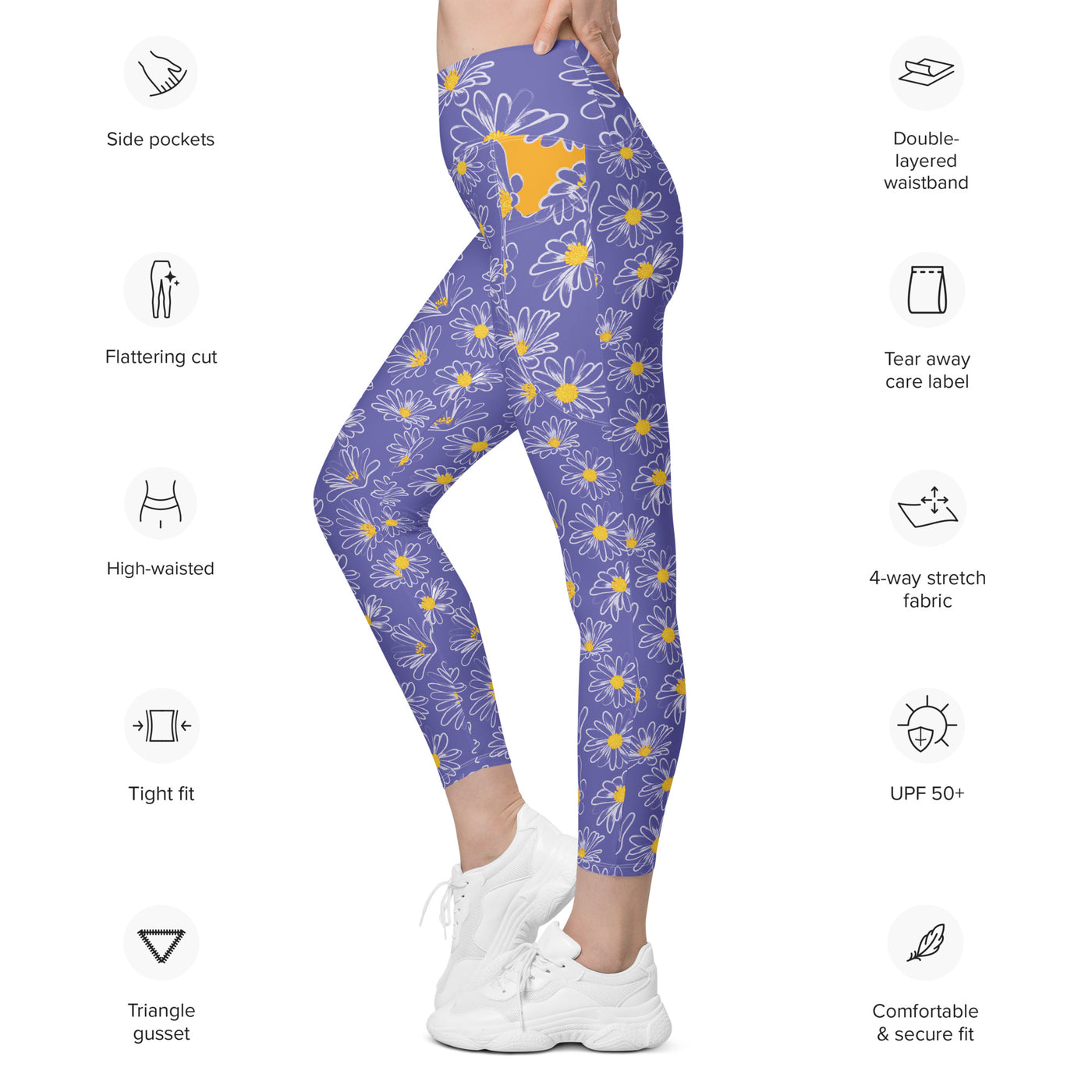 Women's-high-waisted-purple-floral-leggings-with-pockets