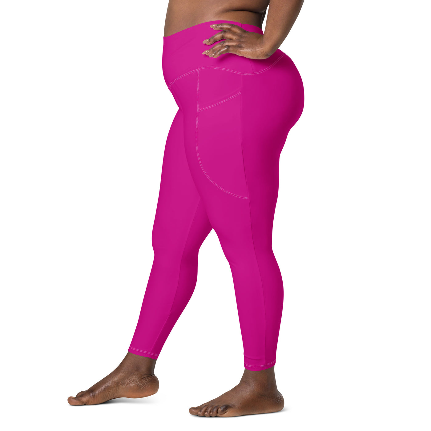 Women's-high-waisted-pink-leggings-with-pockets