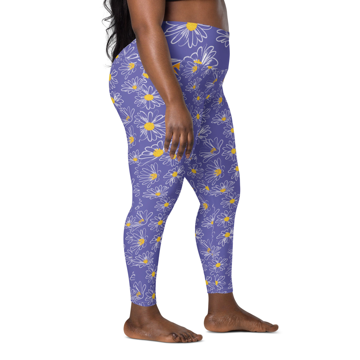 Women's-high-waisted-purple-floral-leggings-with-pockets