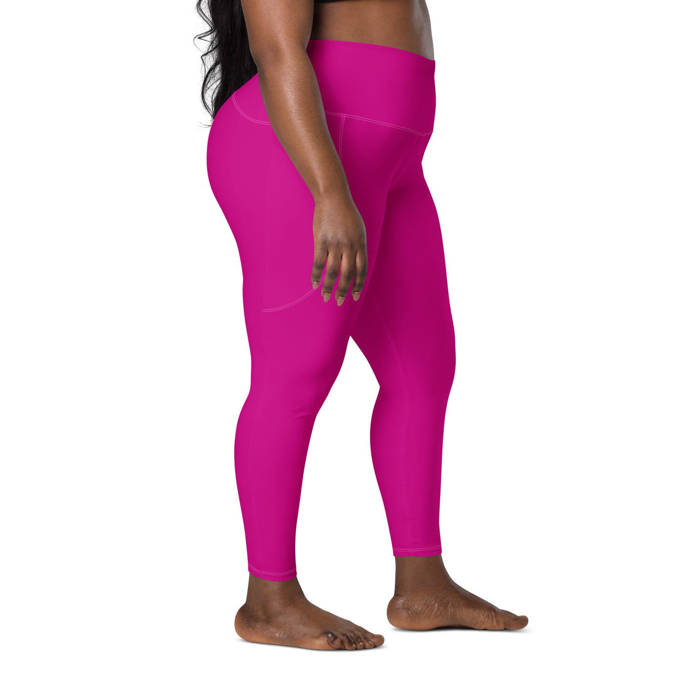 Women's-high-waisted-pink-leggings-with-pockets