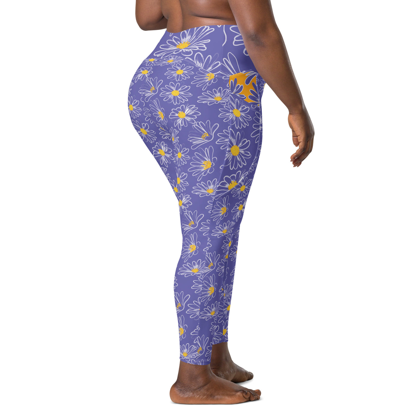 Women's-high-waisted-purple-floral-leggings-with-pockets