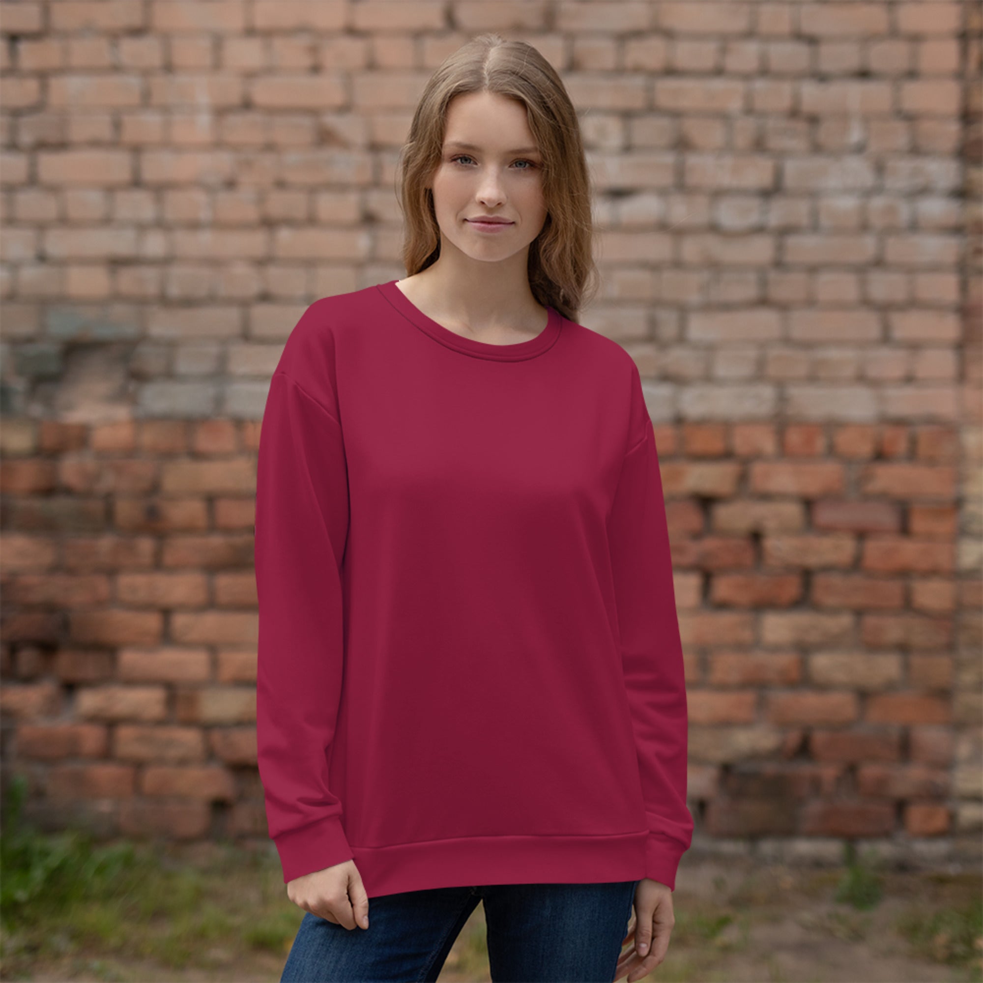 Women's-cozy-warm-red-sweatshirt