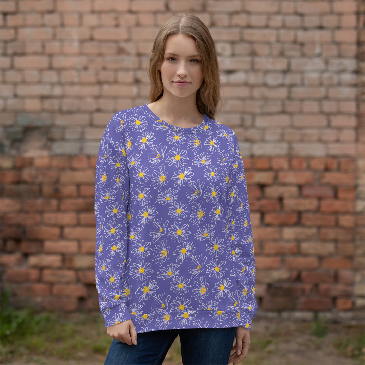 Women's-cozy-warm-purple-floral-sweatshirt