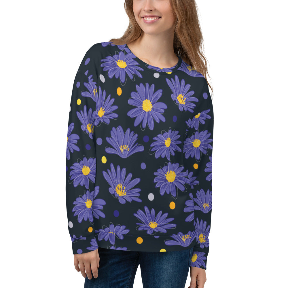 Women's-cozy-warm-black-floral-sweatshirt