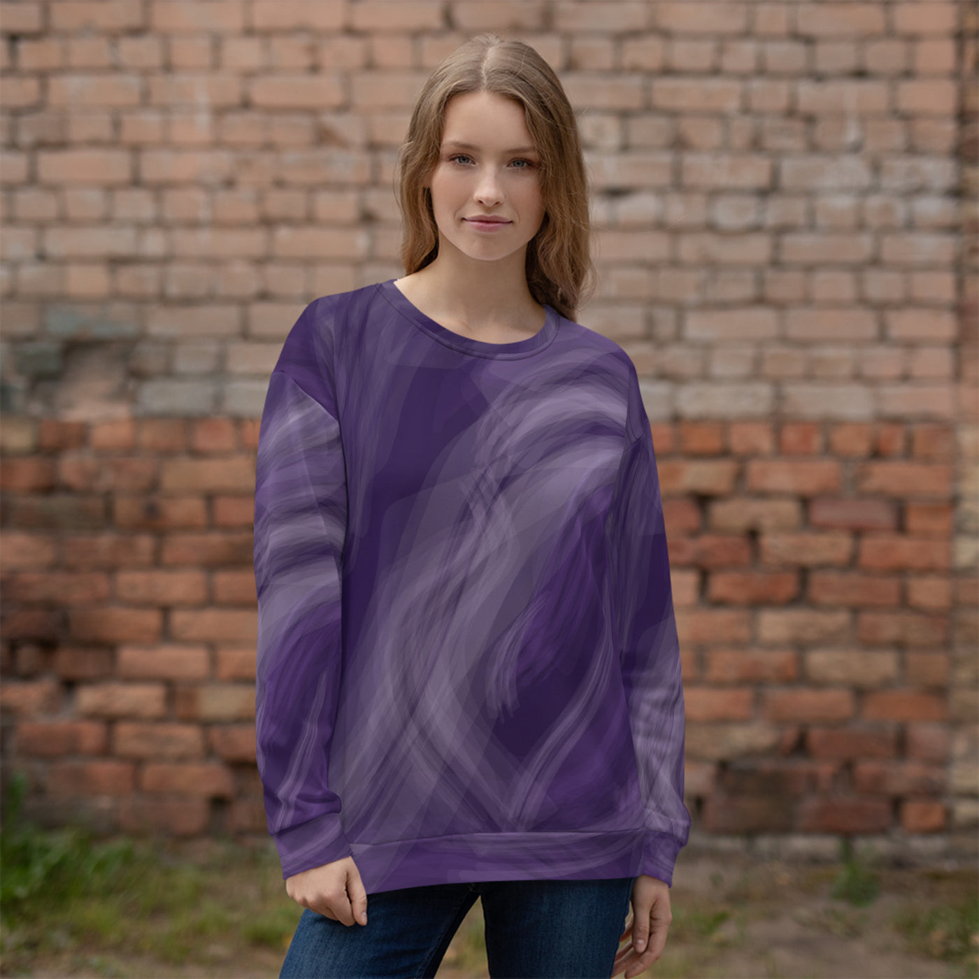 Women's-cozy-and-warm-amethyst-swirl-sweatshirt