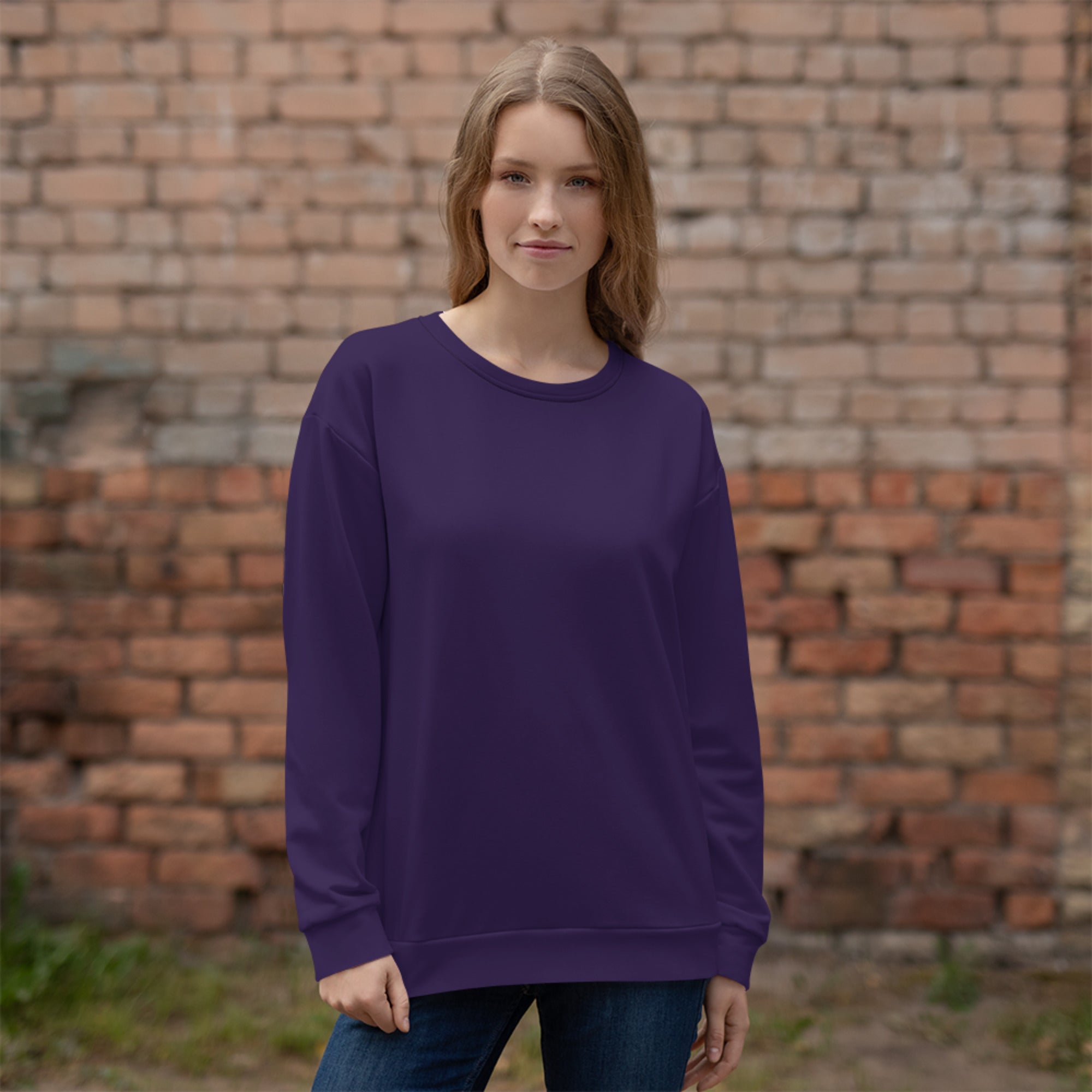 Women's-cozy-warm-dark-purple-sweatshirt