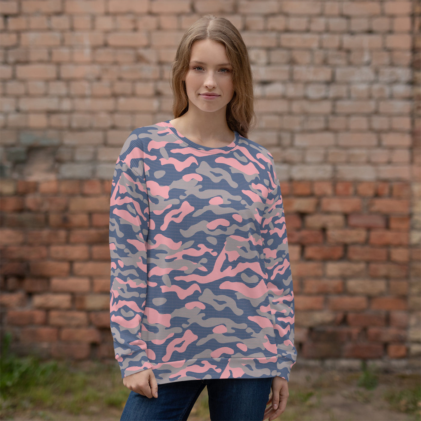 Women's-cozy-warm-pink-camo-sweatshirt