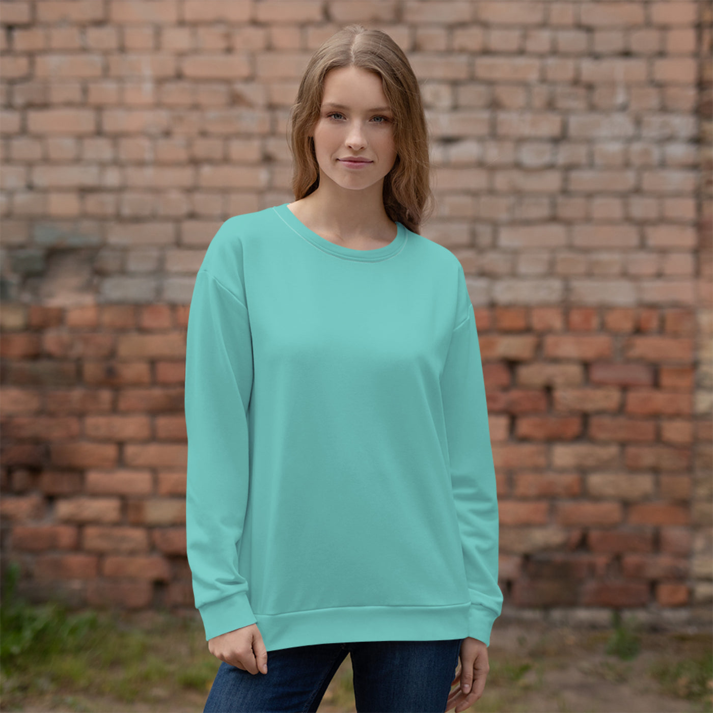 Women's-cozy-warm-teal-sweatshirt