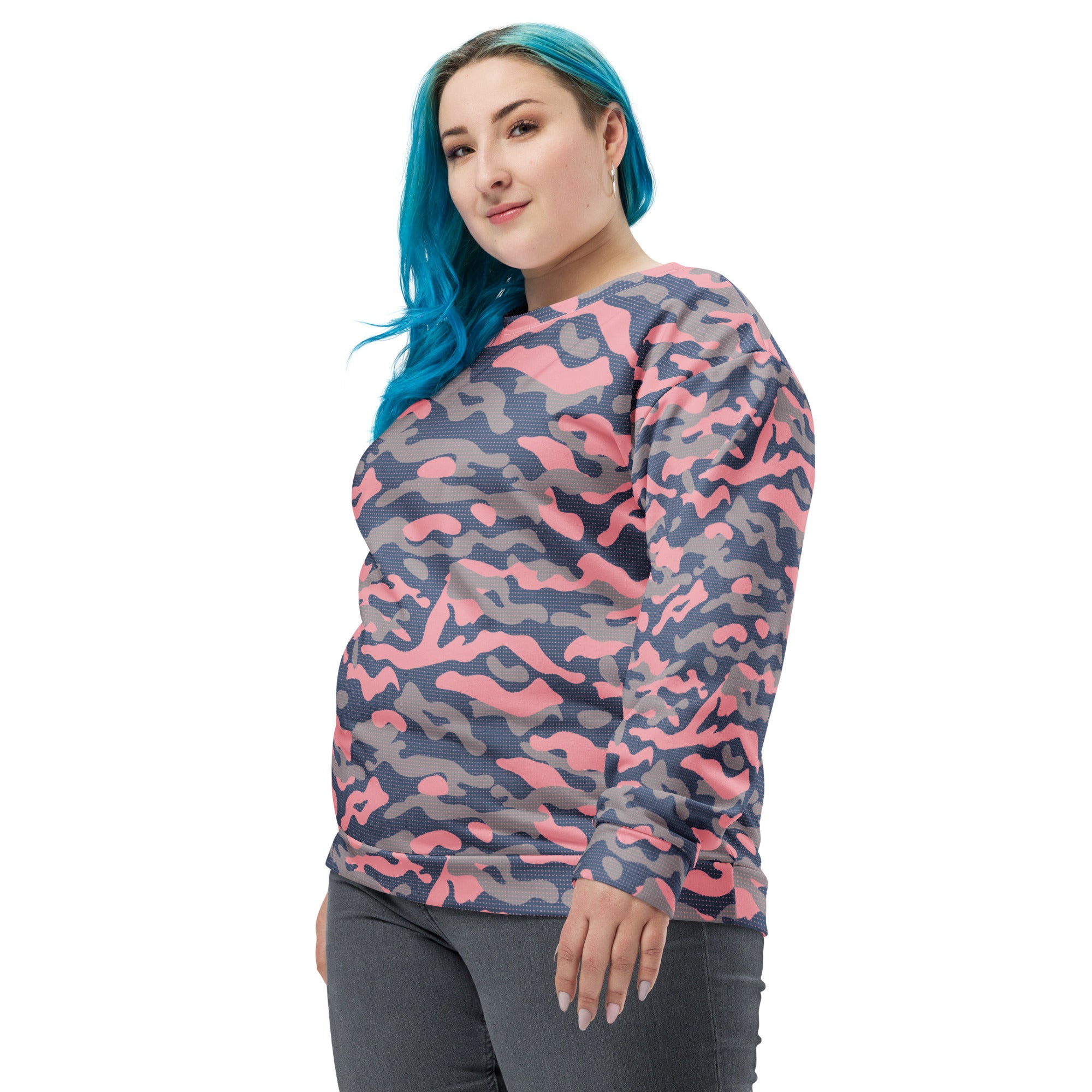 Women's-cozy-warm-pink-camo-sweatshirt