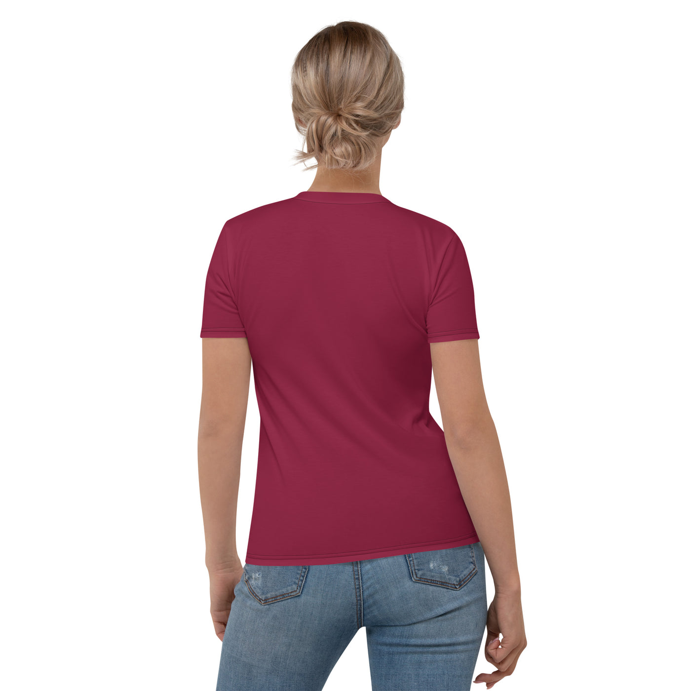 Women's-moisture-wicking-red-tee